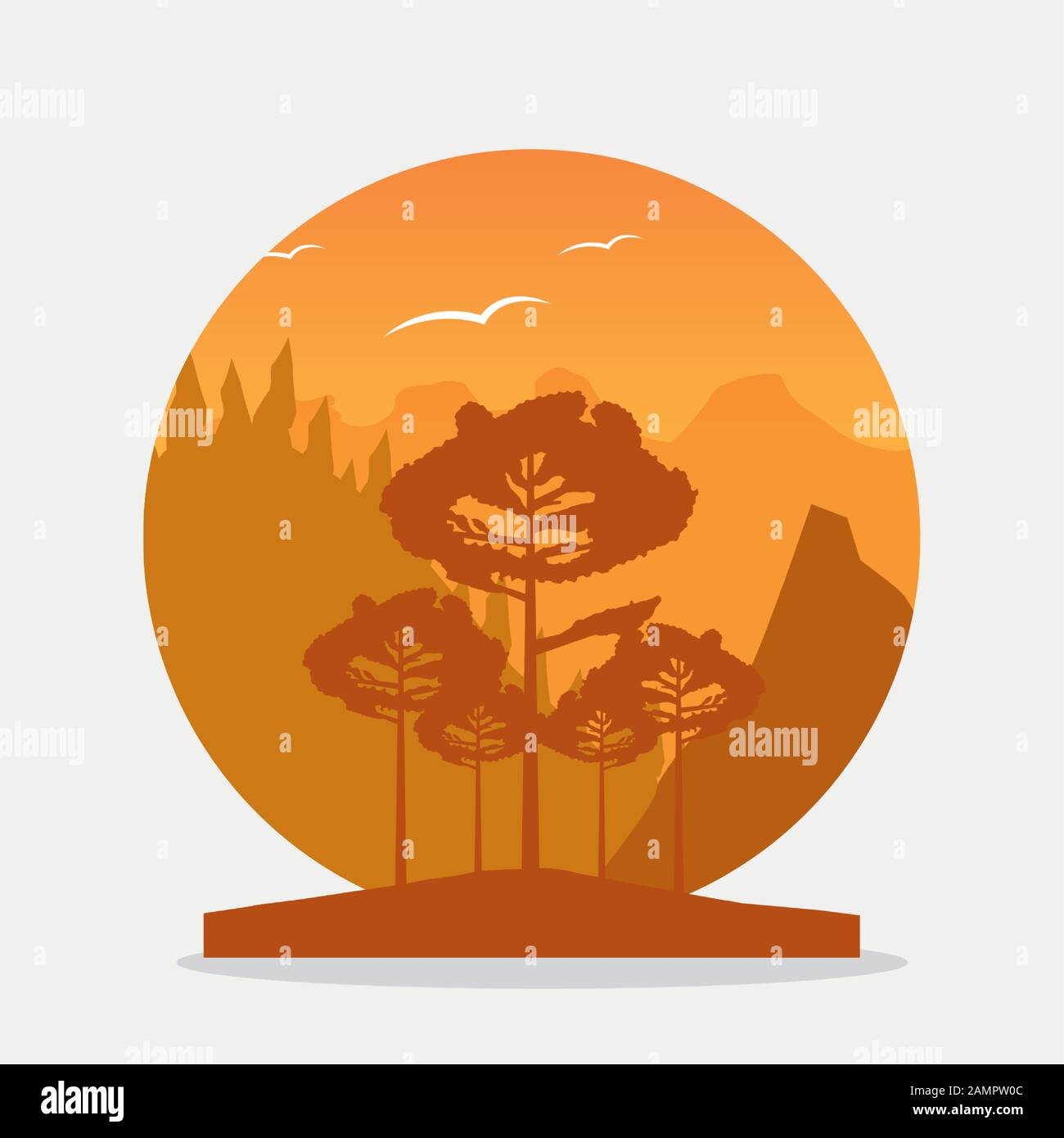 wandelust forest landscape scene icon Stock Vector Image & Art - Alamy