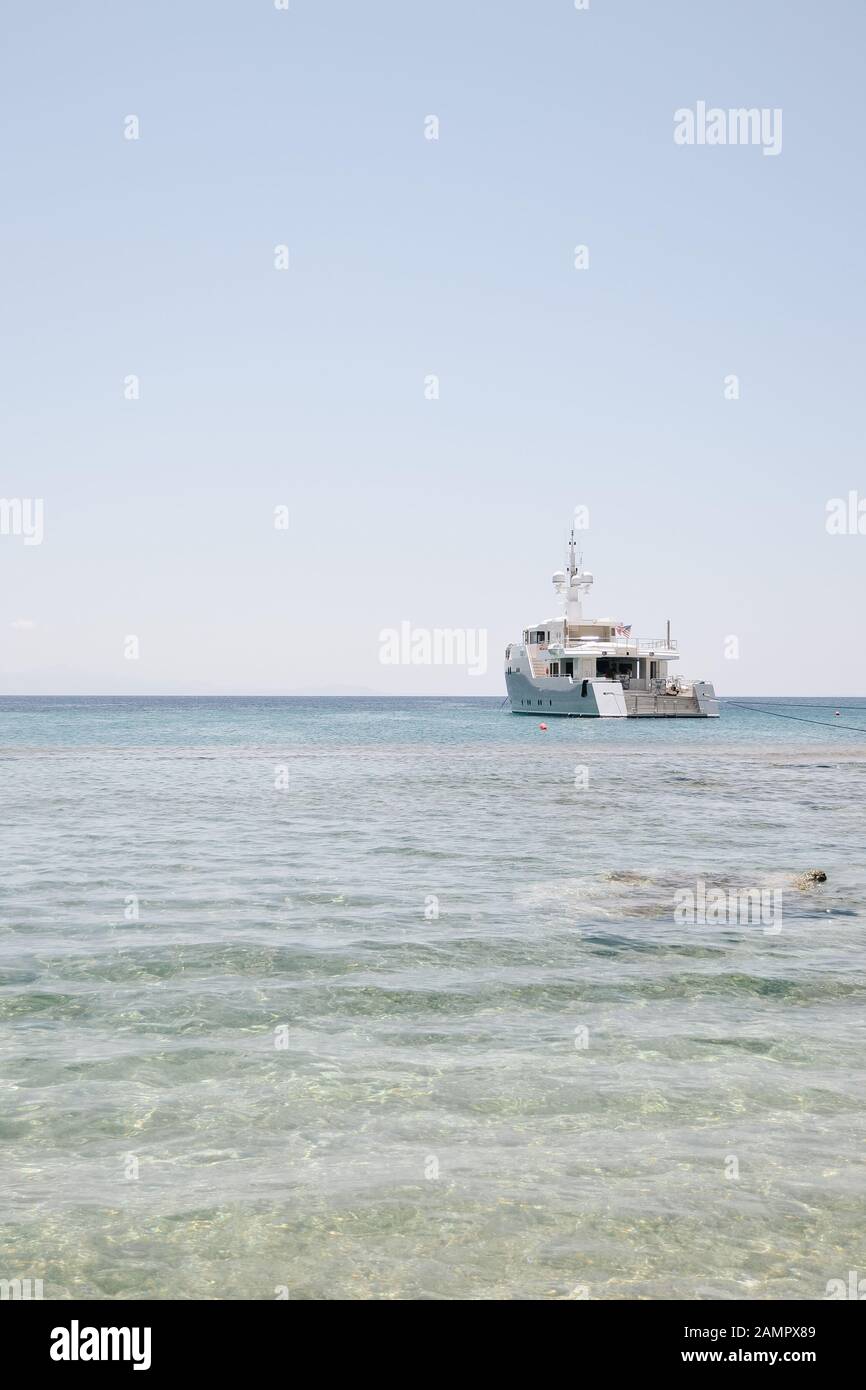 Yacht in the Aegean Sea Stock Photo - Alamy