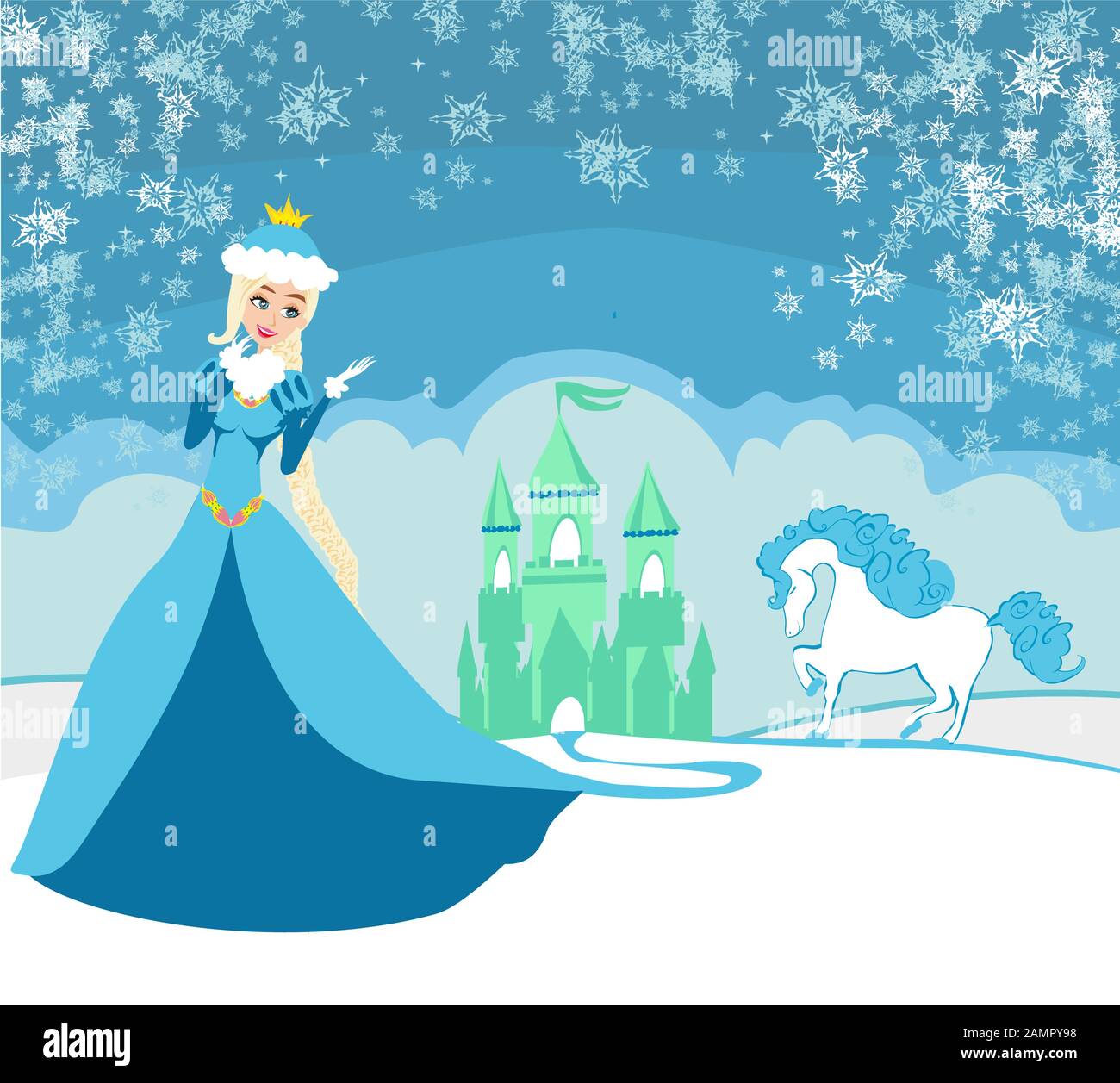 Beautiful winter princess Stock Photo - Alamy