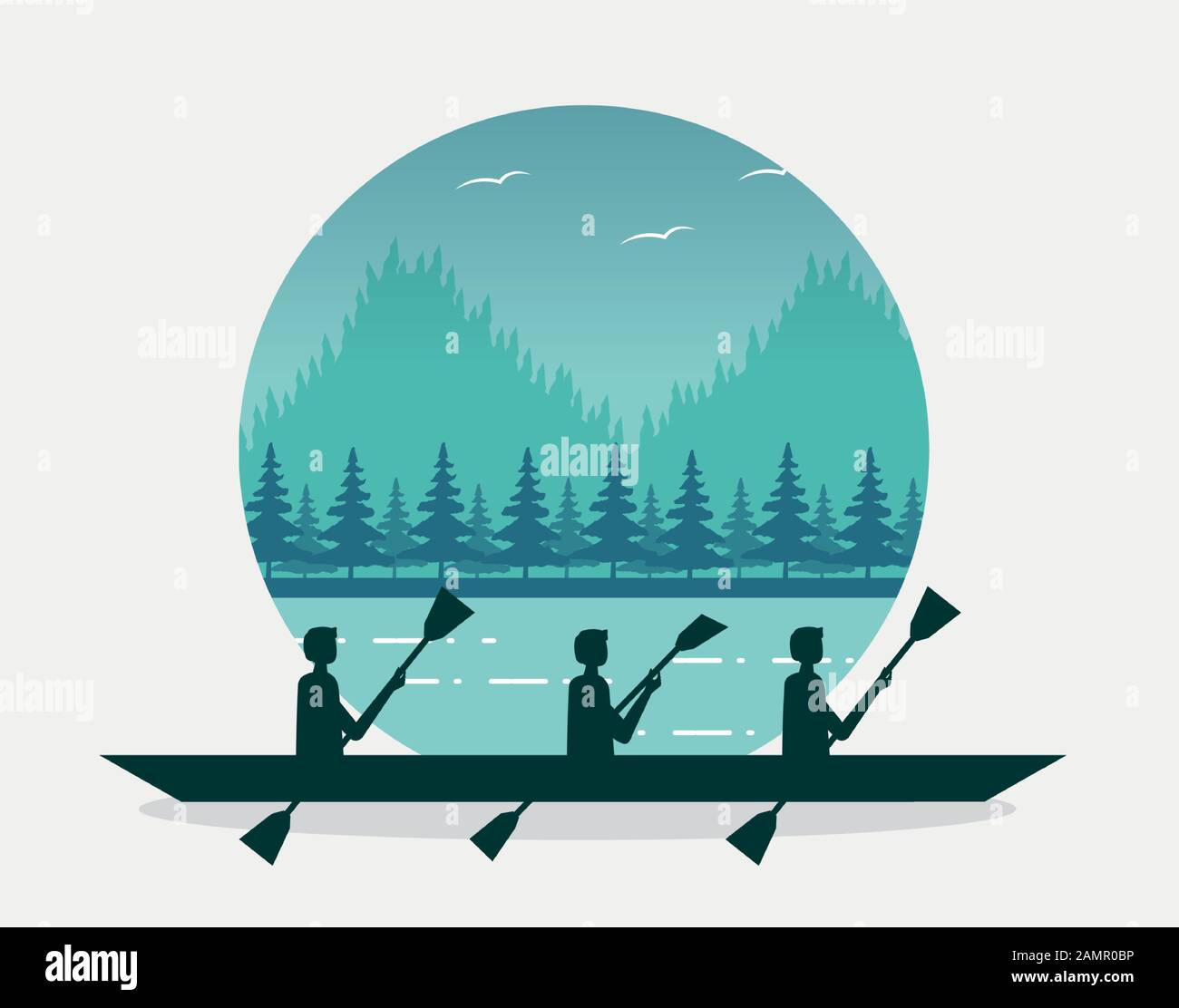 Rowing team blue Stock Vector Images - Alamy