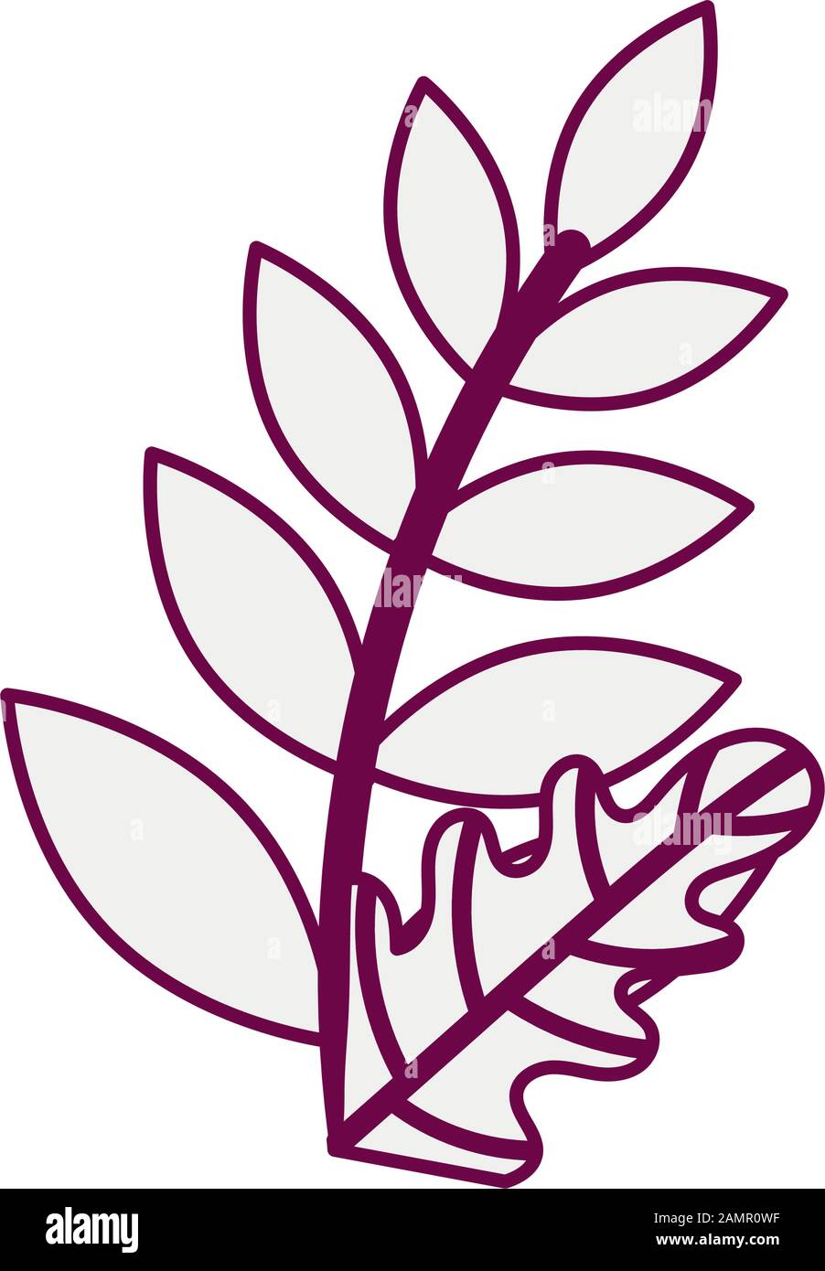 branch with leafs plant icon Stock Vector Image & Art - Alamy