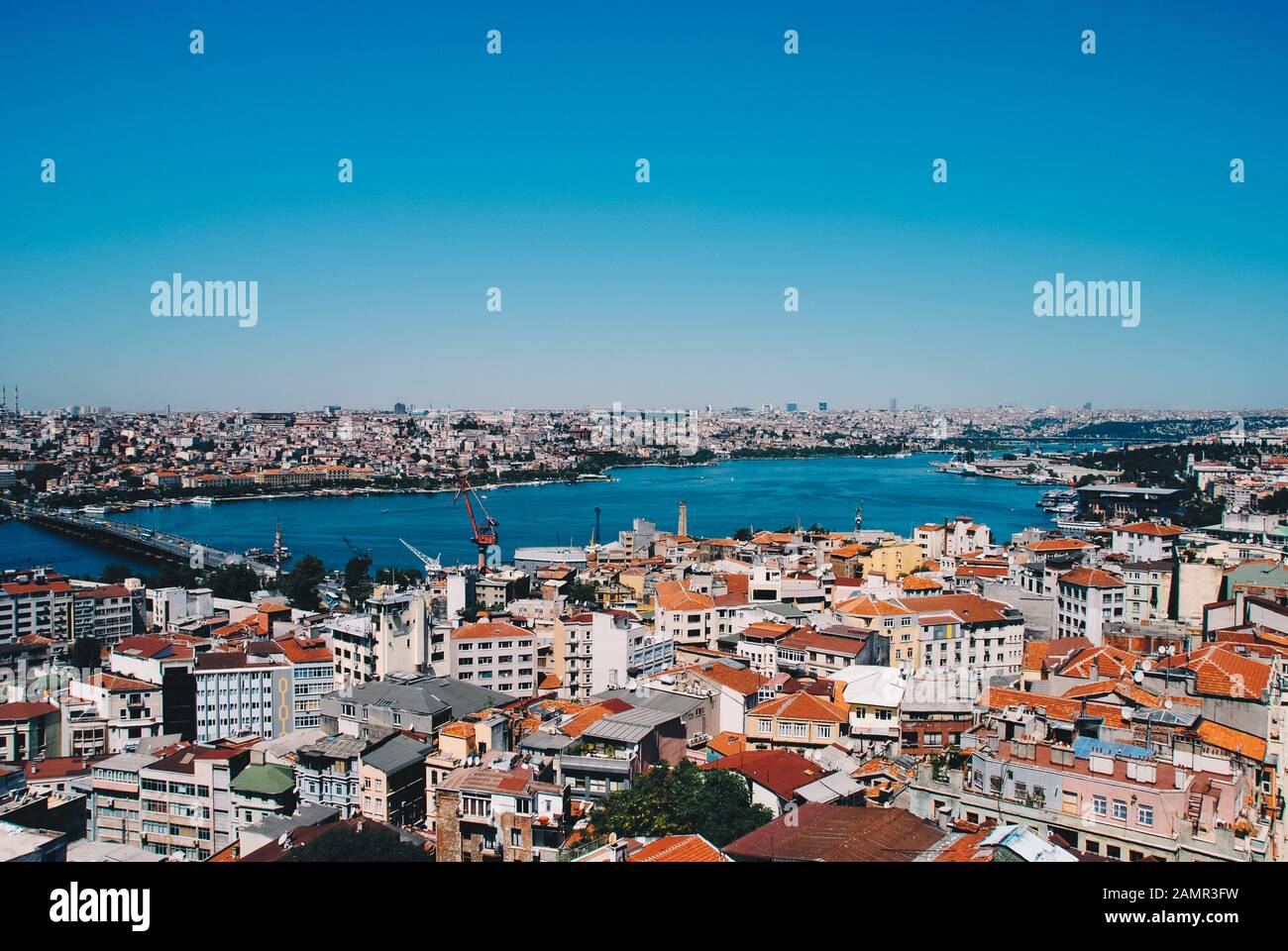 Istanbul aerial view with the Bosporus Stock Photo - Alamy