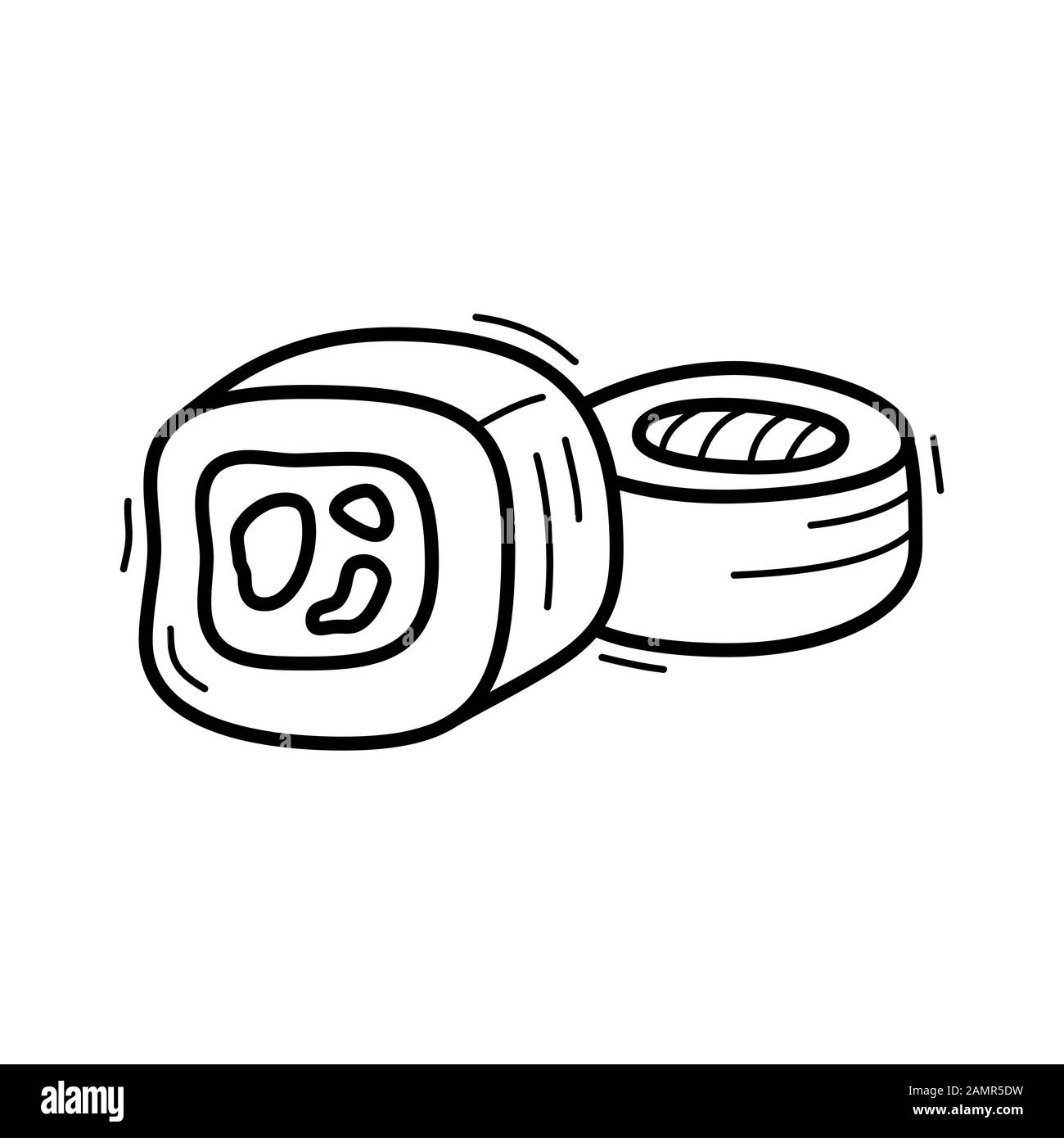 Hand drawn doodle sushi icon Vector illustration for backgrounds ...
