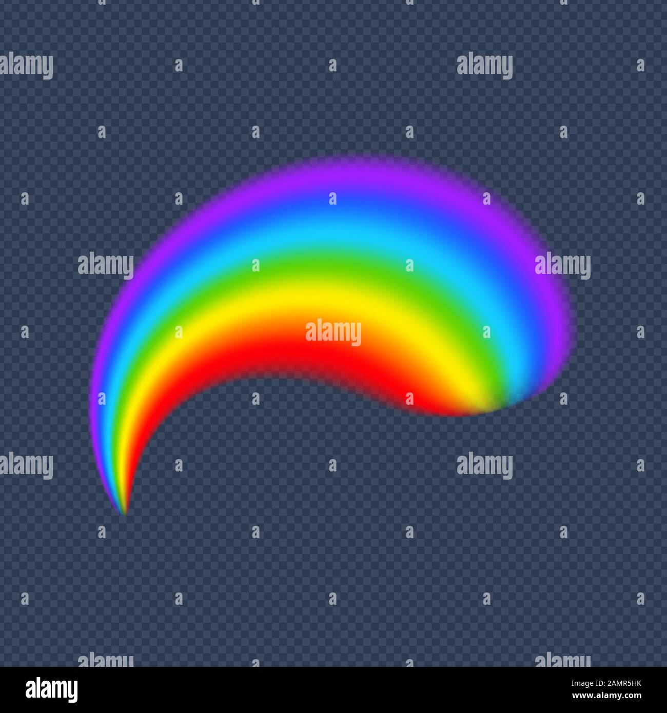 Rainbow shape realistic on transparent background isolated vector