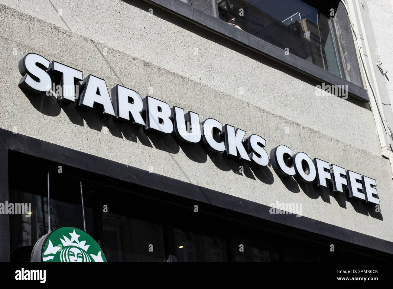 Starbucks coffee located in Taksim Istiklal Street. Photographed from