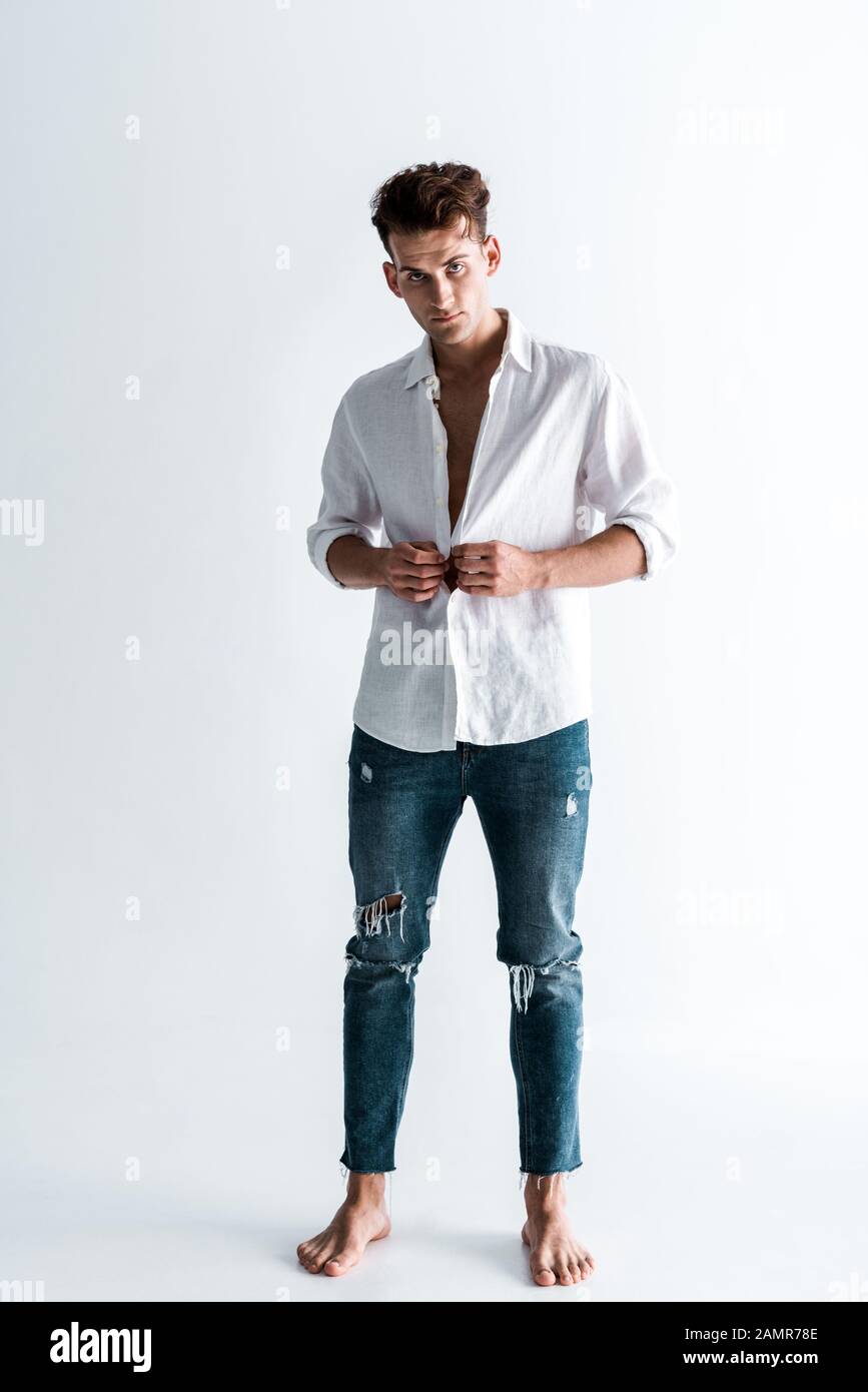 men in blue jeans