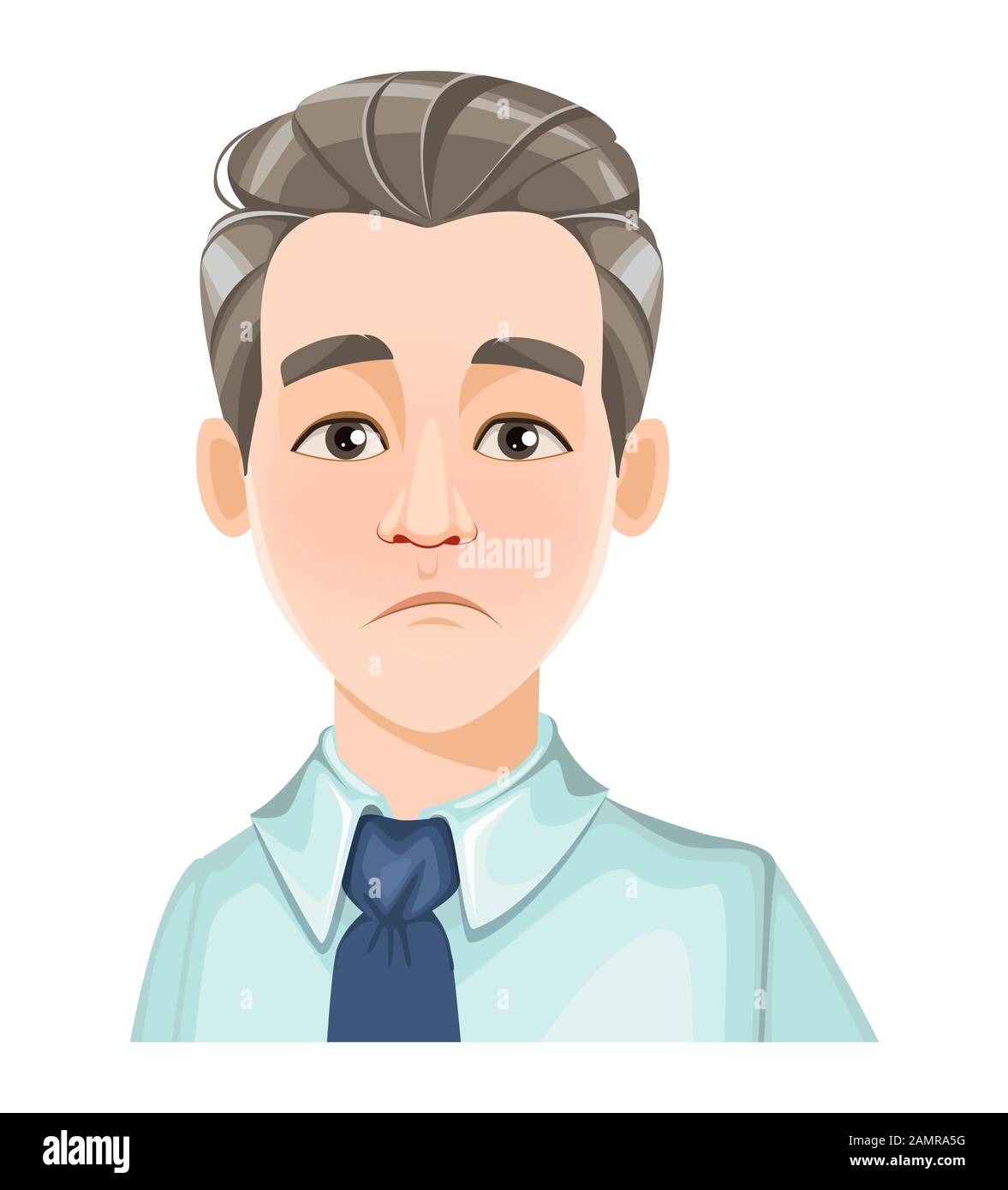 Face expression of handsome business man, disappointed. Male emotion.  Avatar. Cartoon character. Vector illustration isolated on white background  Stock Vector Image & Art - Alamy