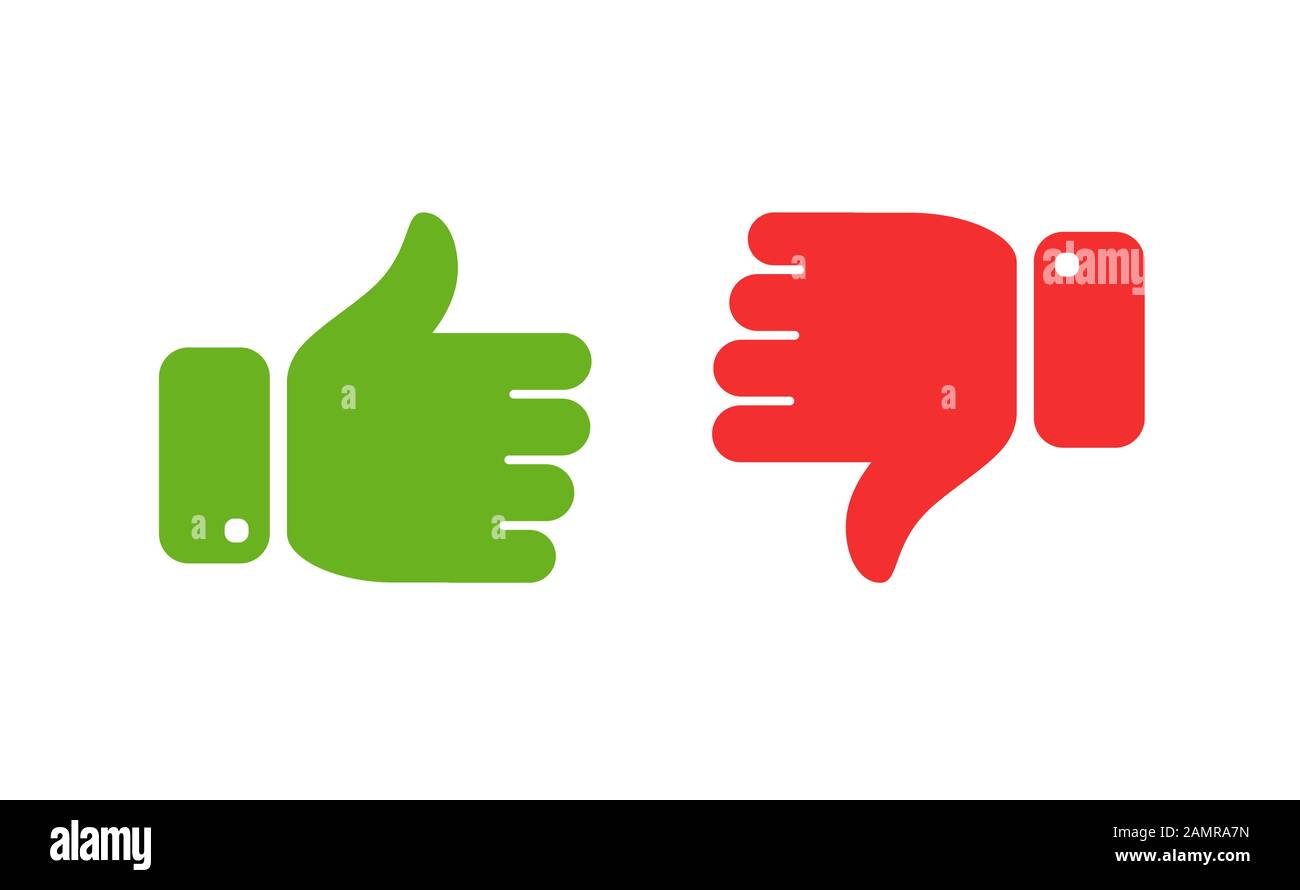 Thumbs up and down icons. Yes, No symbol vector illustration Stock Vector