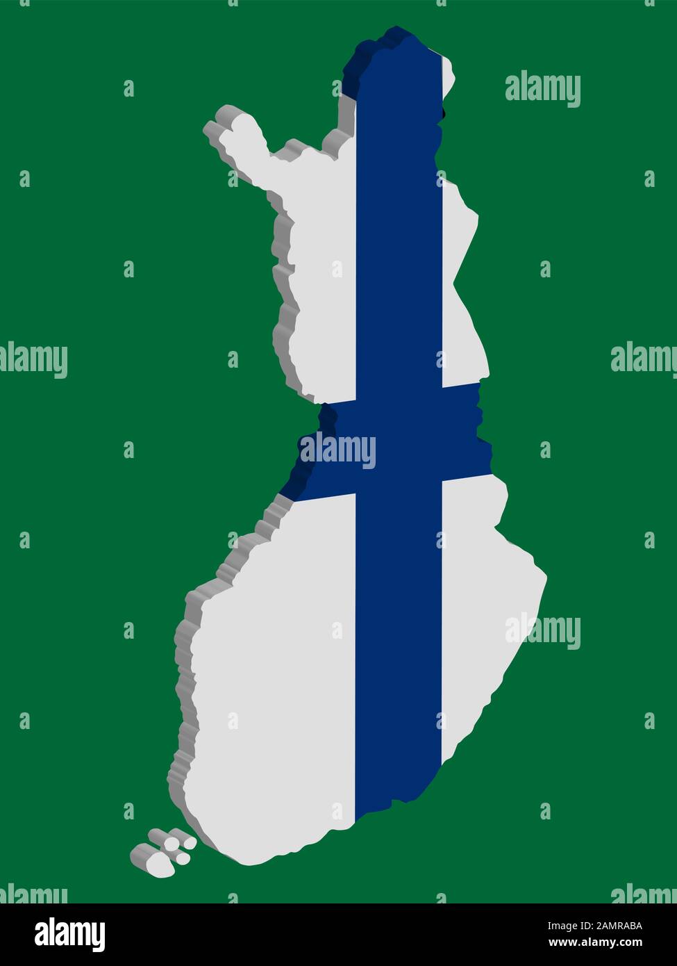 Finland Map flag Vector 3D illustration Eps 10. Stock Vector