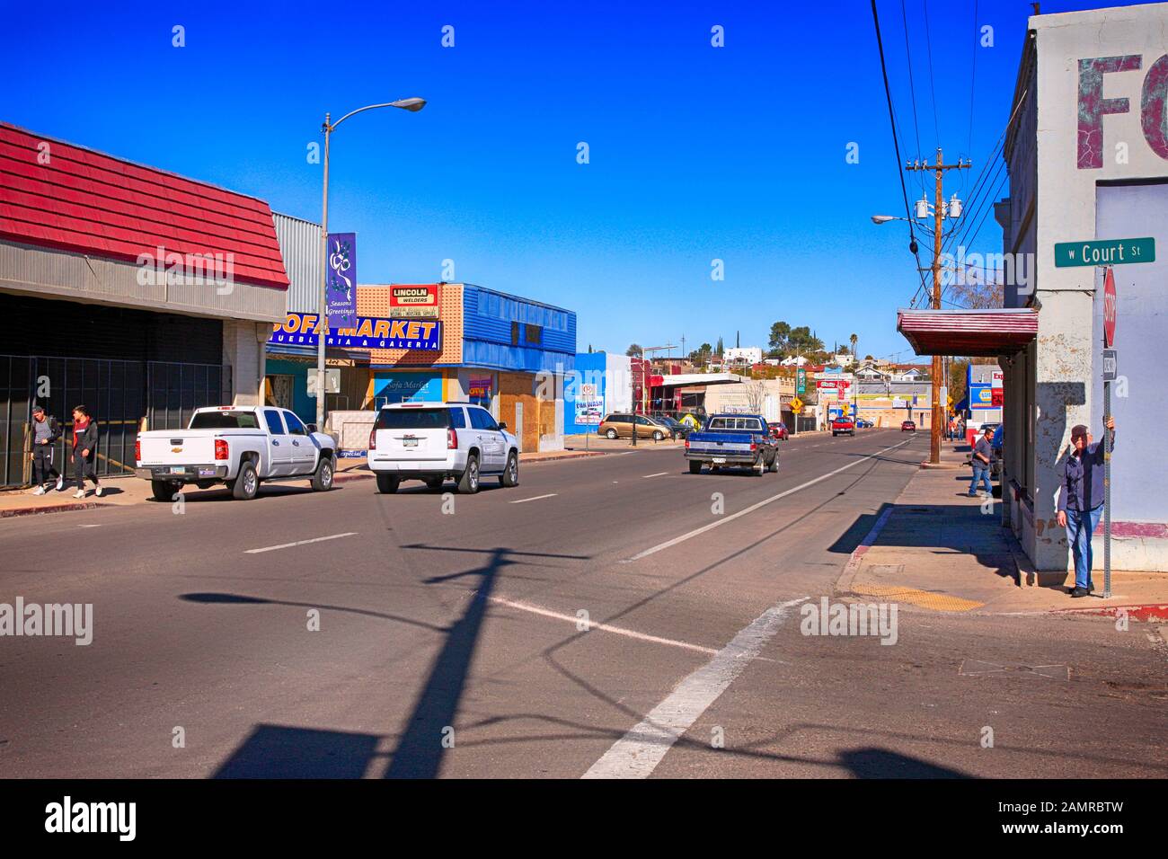 View of North Grand Ave in the USMexican border city of Nogales, AZ Stock Photo Alamy