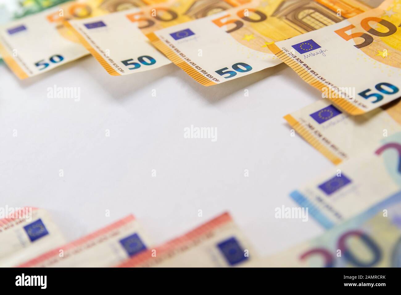 Euro banknotes isolated over white with clipping path Stock Photo - Alamy