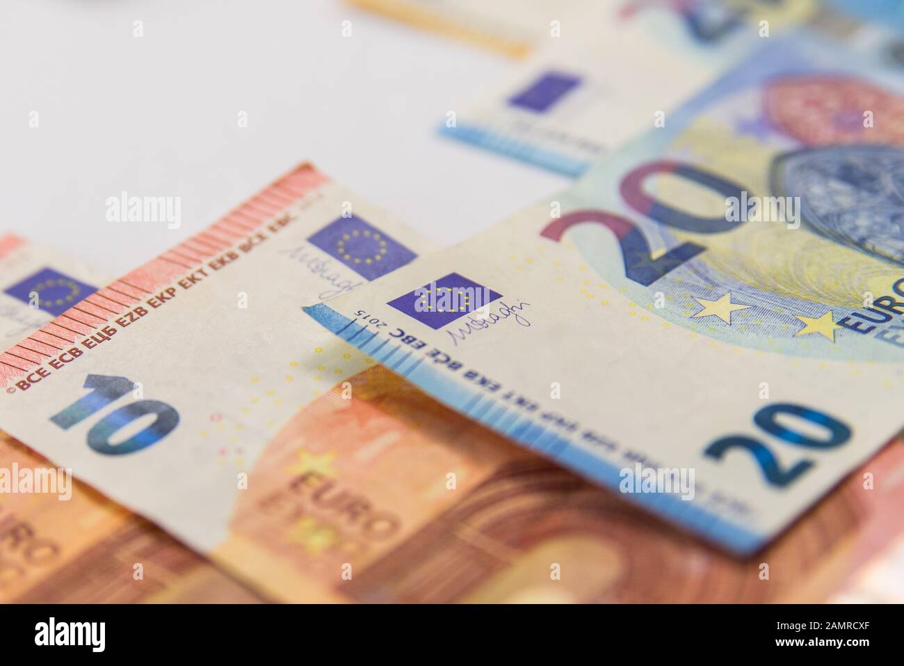 Euro banknotes isolated over white with clipping path Stock Photo - Alamy