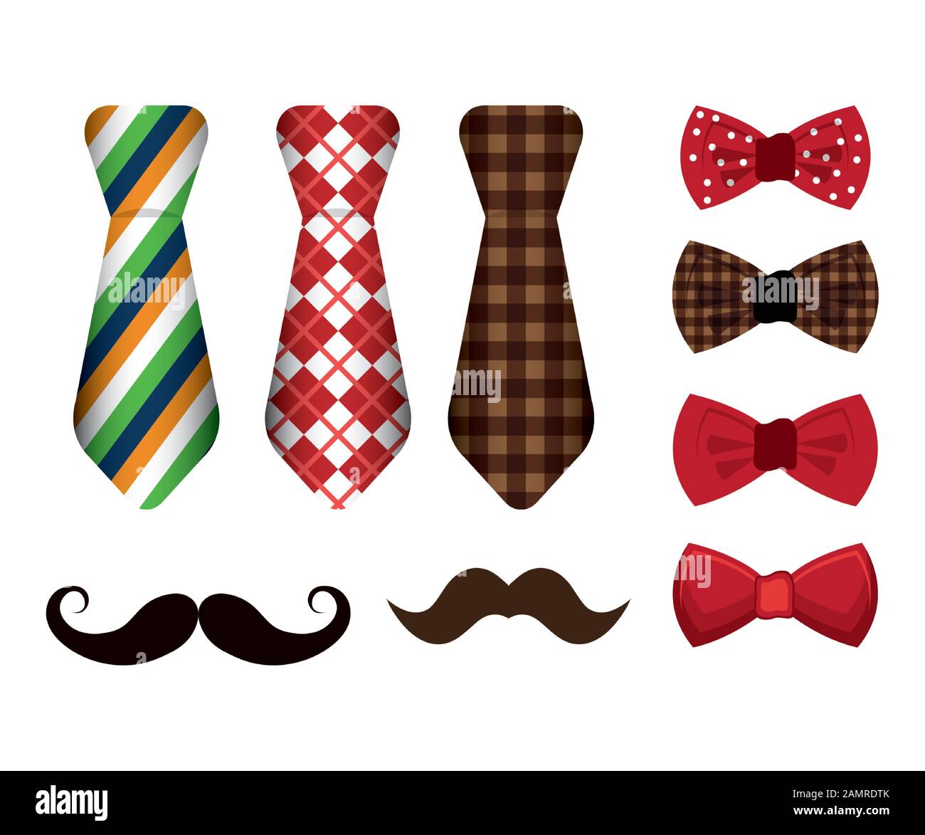 set of neckties and accessories masculine Stock Vector Image & Art - Alamy