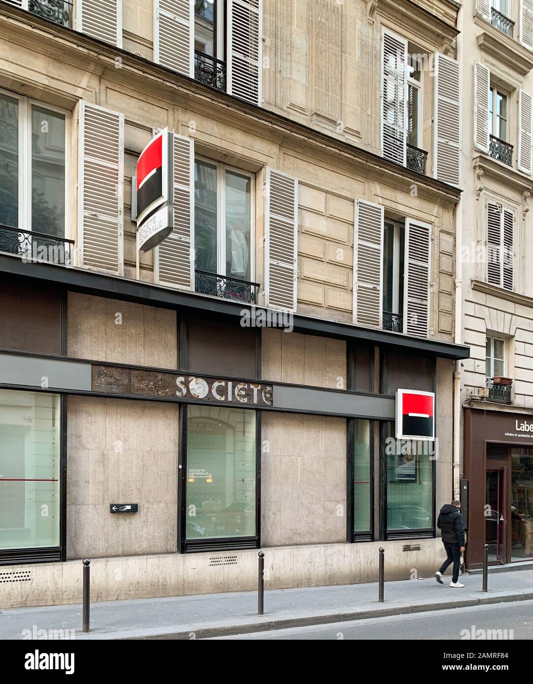 Generale Paris, France - Mar 19, 2019: Societe Generale bank with new square ...