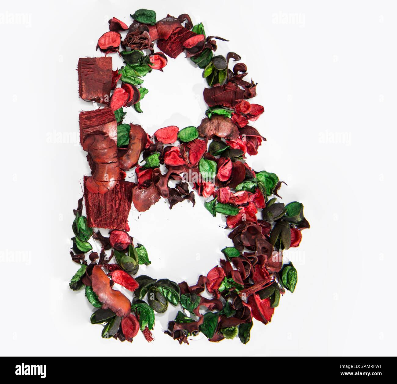 Latin alphabet letter made from dry rose flowers Stock Photo Alamy