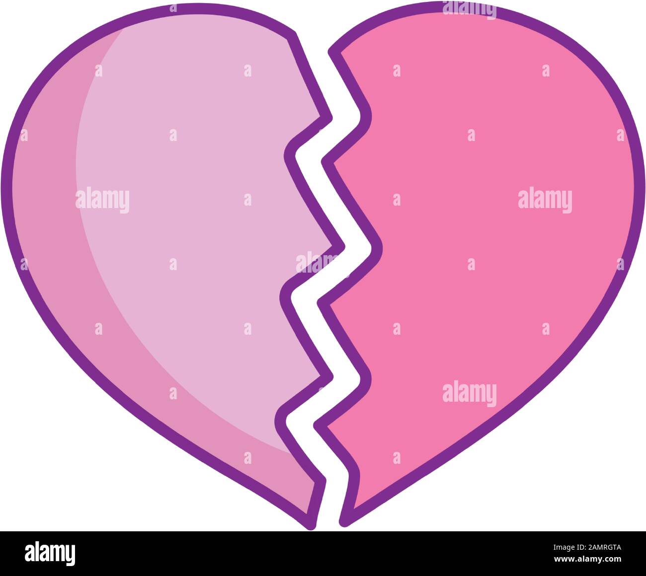 happy valentines day, broken heart love sad vector illustration Stock ...