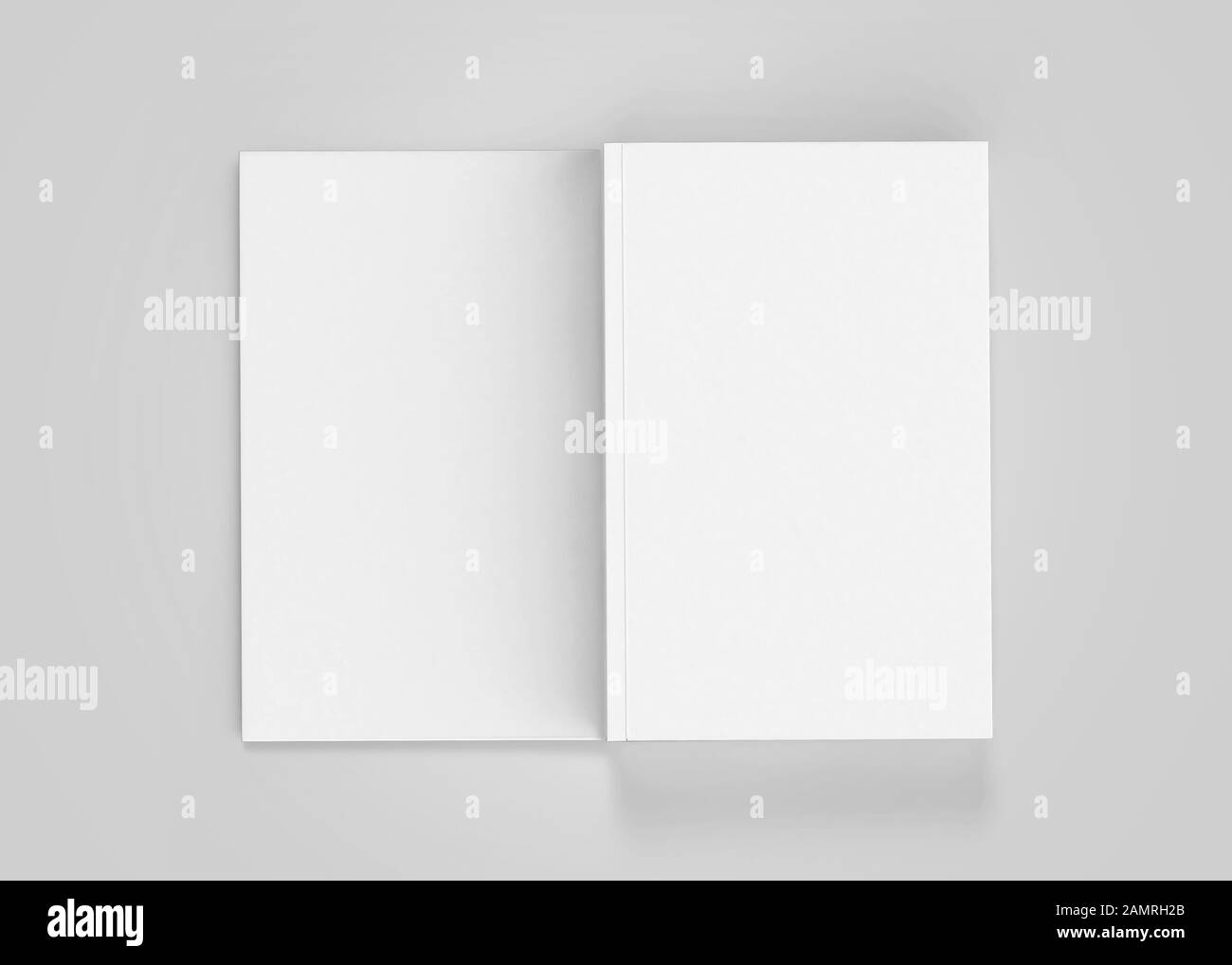 White Soft Cover Book Mockup, Blank notebook 3D Rendered on light gray