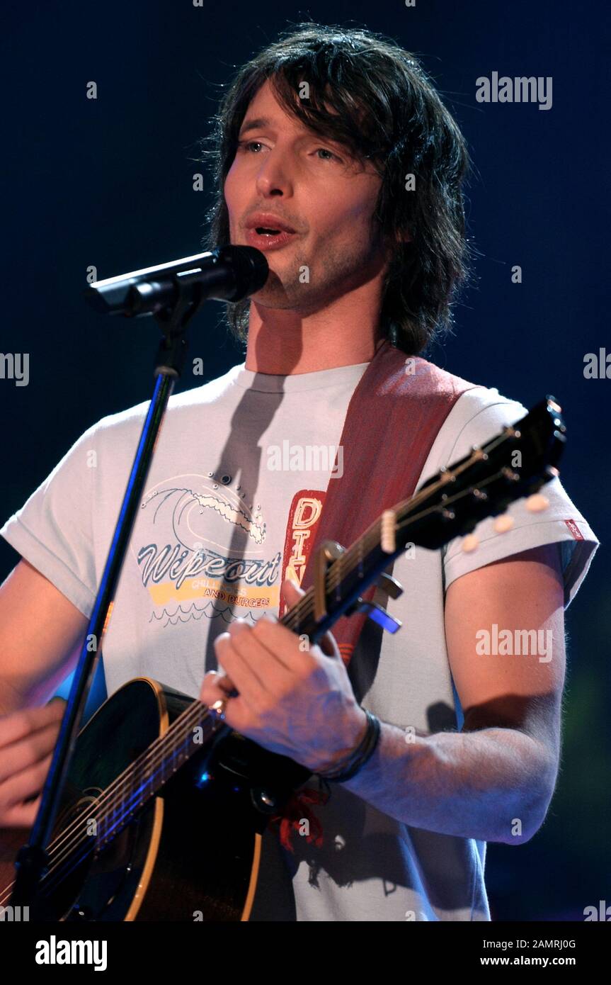 Milan Italy 16/01/2003,  James Blunt live concert in Rai studios Stock Photo