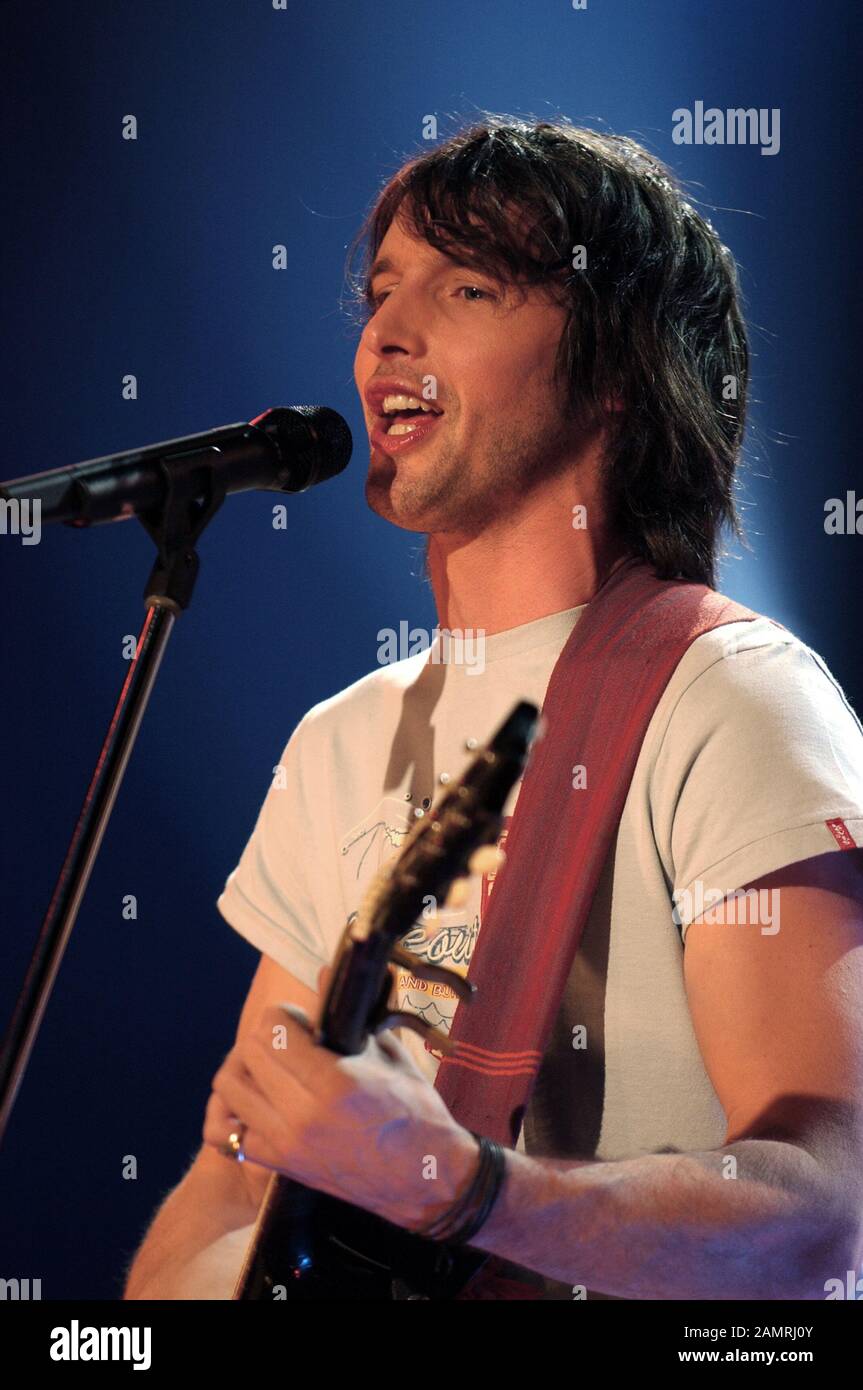 Milan Italy 16/01/2003,  James Blunt live concert in Rai studios Stock Photo