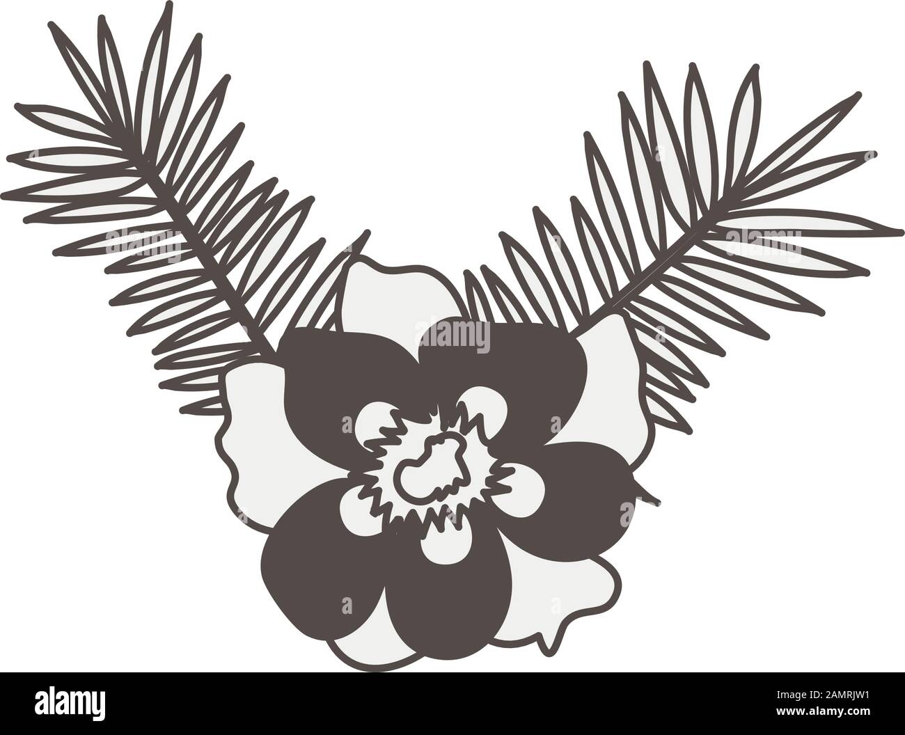 tropical and exotic flower with leafs plant Stock Vector Image & Art ...