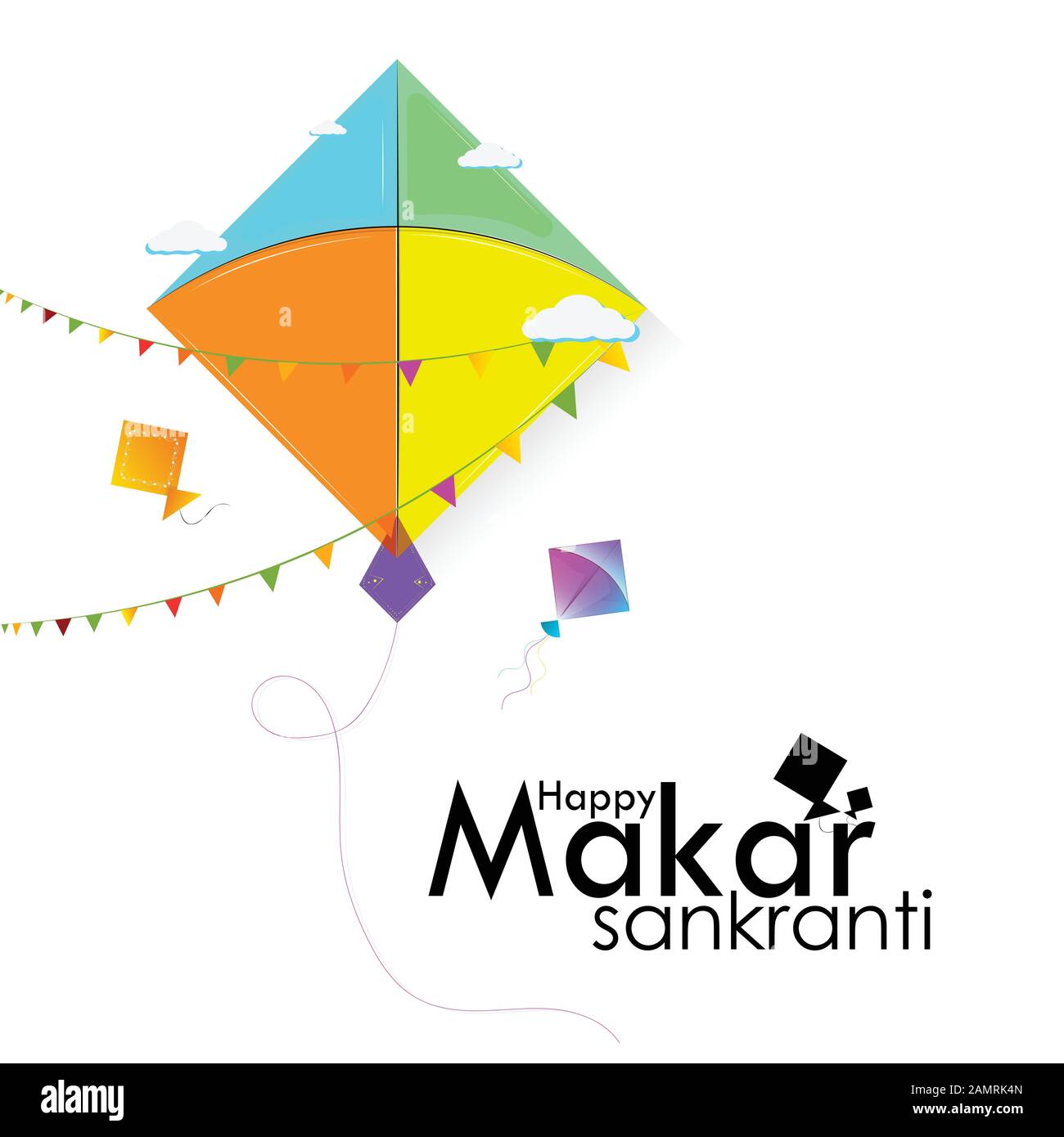 vector illustration of Happy Makar Sankranti holiday India festival