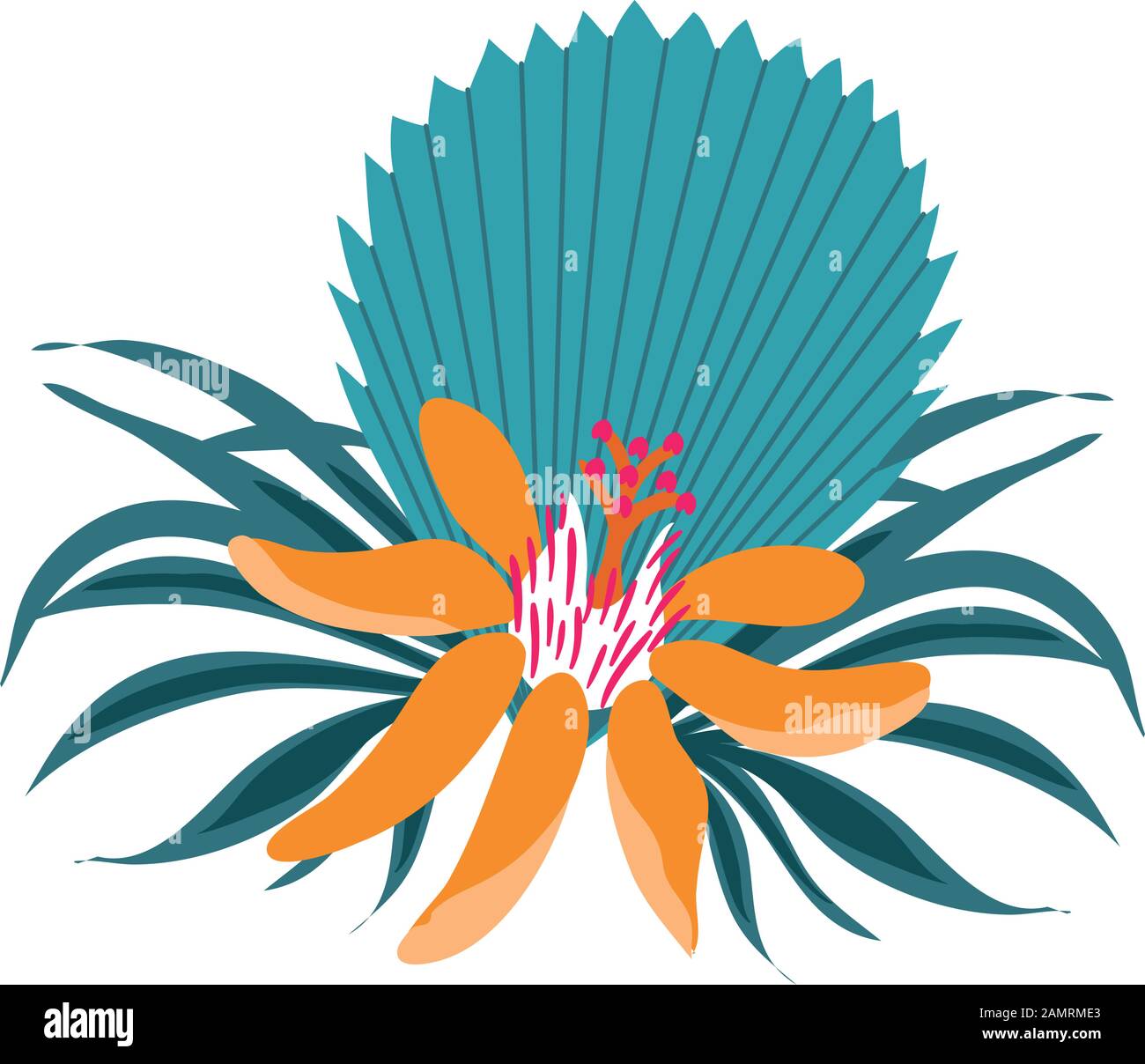 tropical and exotic flower with leafs plant Stock Vector Image & Art ...