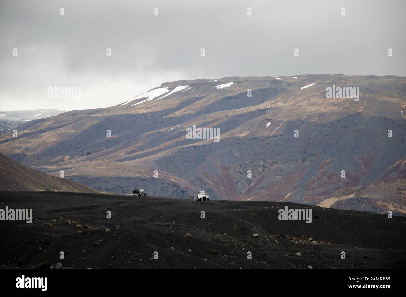 Super jeeps in Icelandic highlands Stock Photo