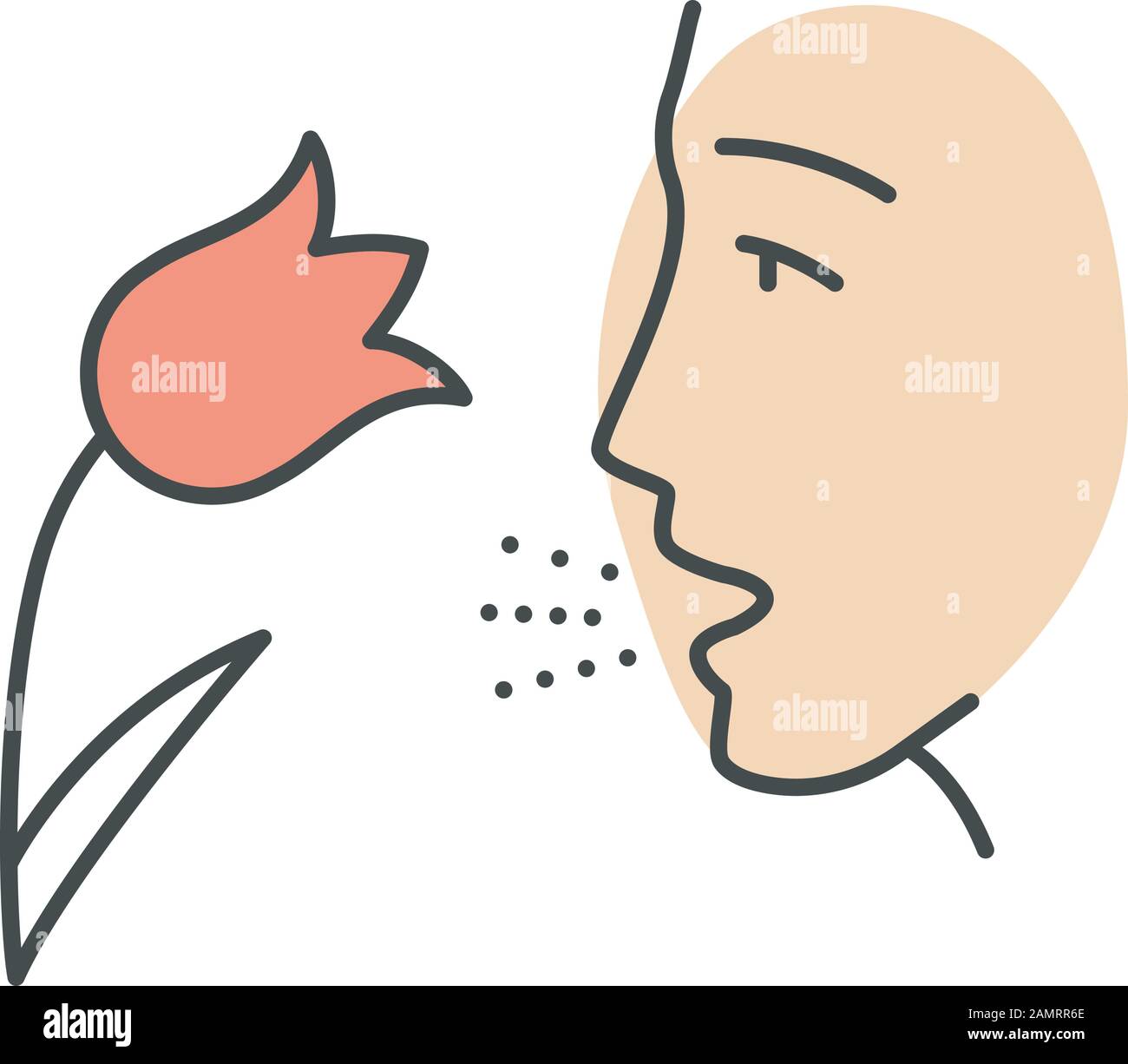 Pollen allergy color icon. Respiratory allergy. Hay fever. Allergic