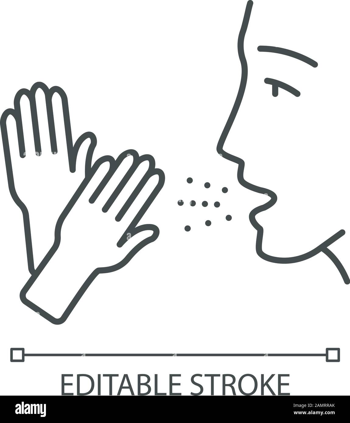 Latex allergy linear icon. Allergic disease. Asthma caused by rubber