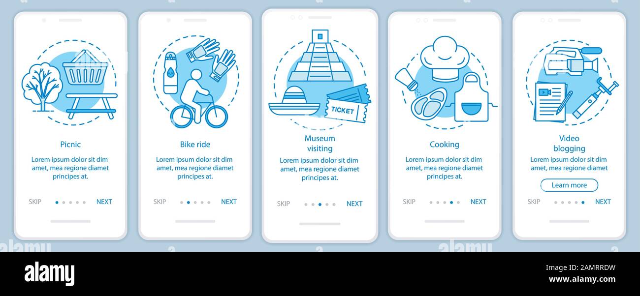 Family activities with kids onboarding mobile app page screen with ...