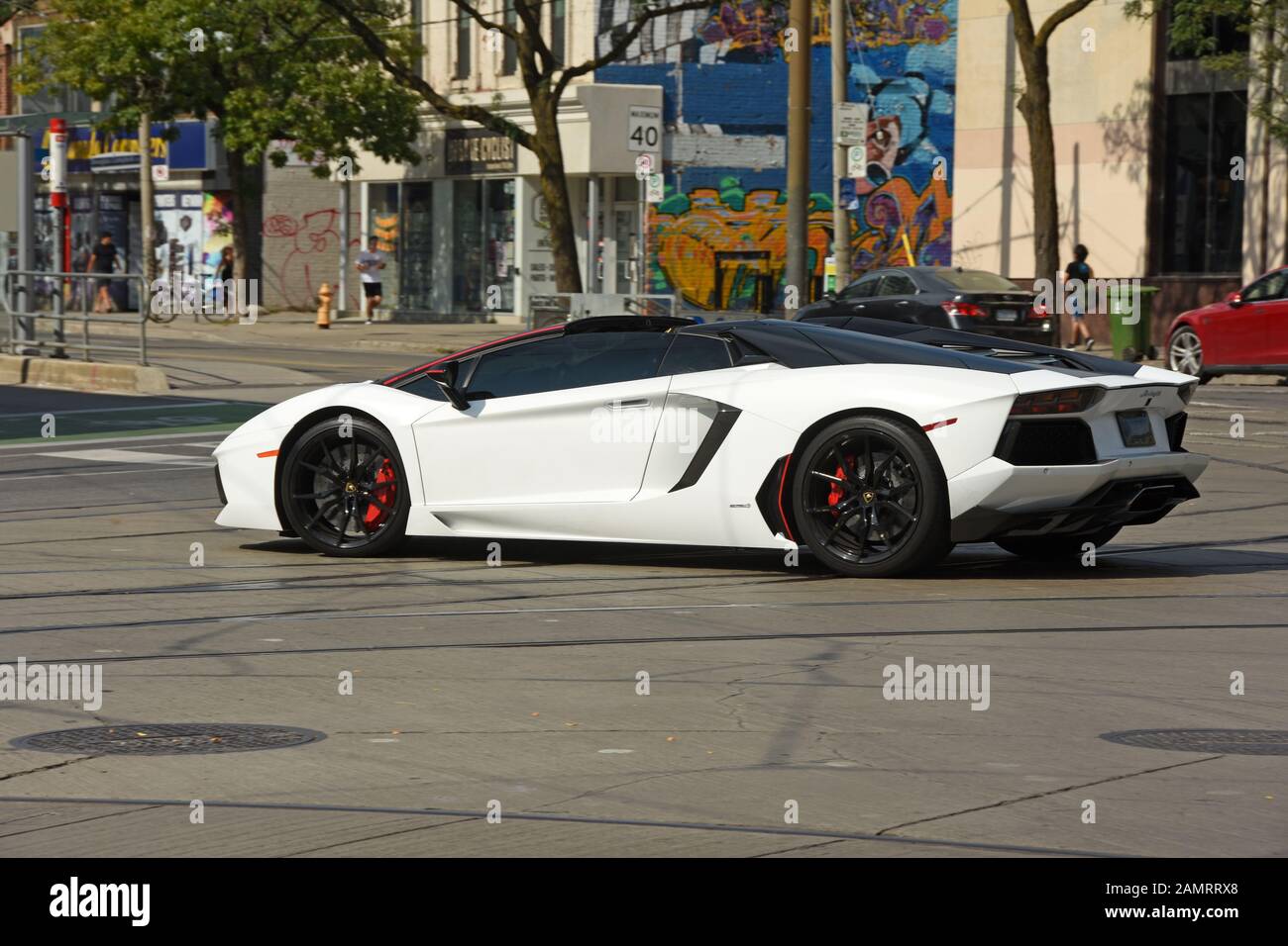 Lamborghini Supercar in the streets, North America Stock Photo