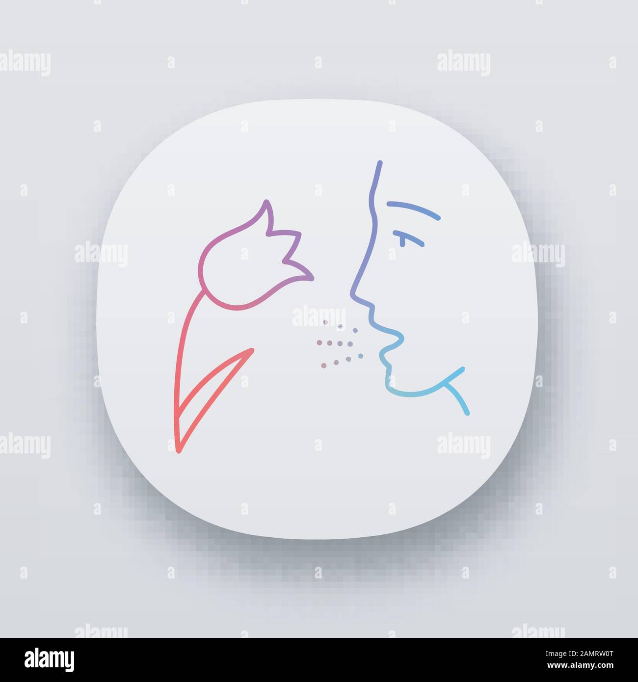 Pollen allergy app icon. Respiratory allergy. Hay fever. Allergic