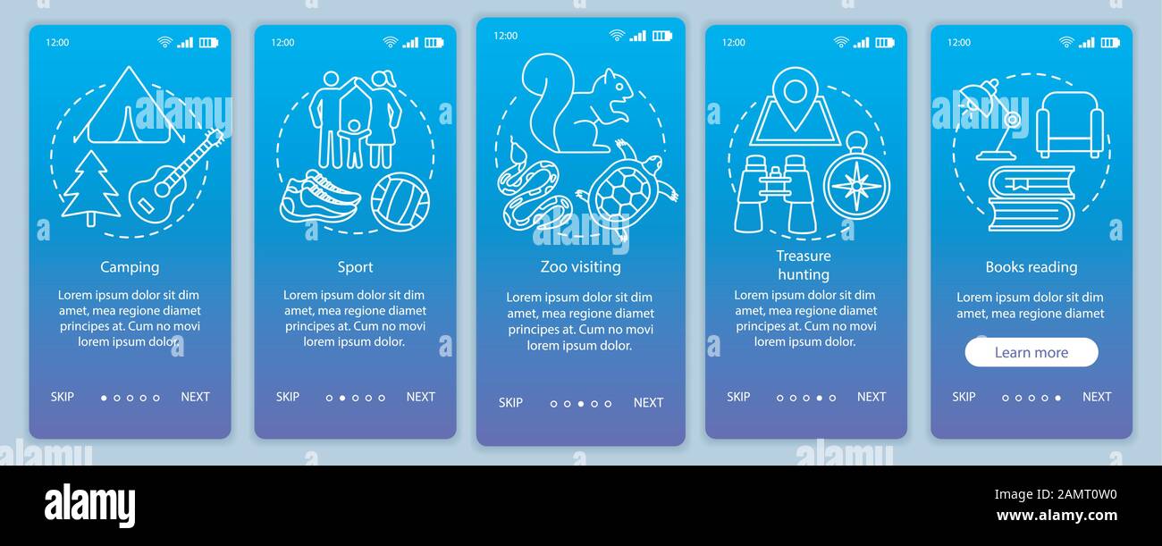 Family time together onboarding mobile app page screen vector template ...