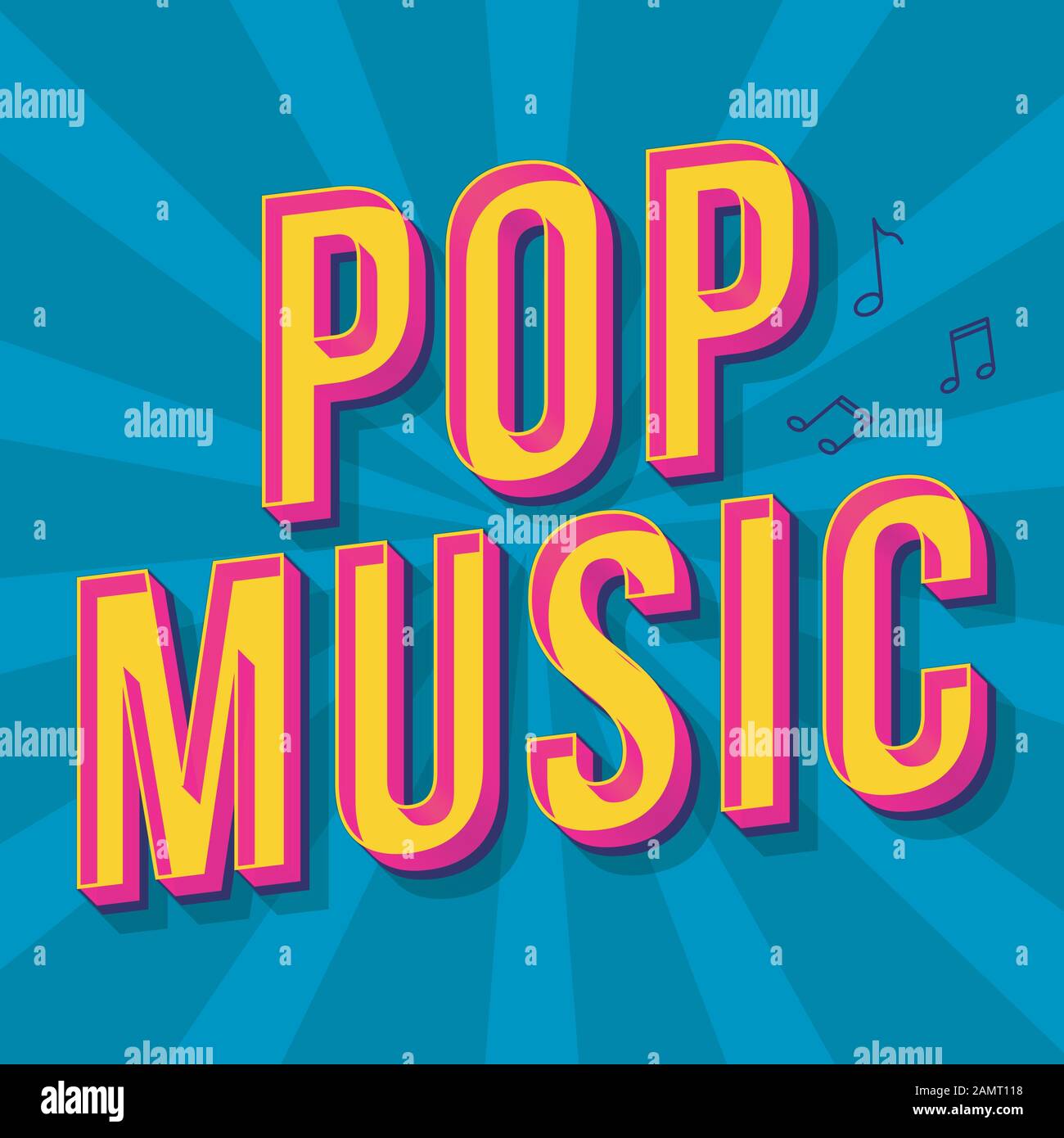 Pop Music Vintage 3d Vector Lettering Retro Bold Font Typeface