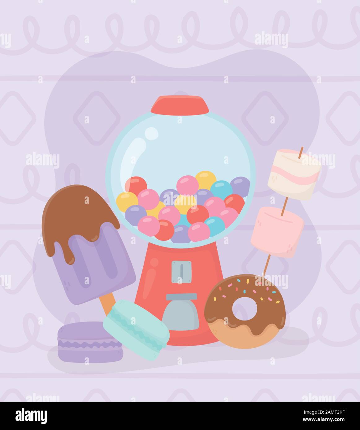 sweet products bubble gum machine ice cream donut macaron marshmallow