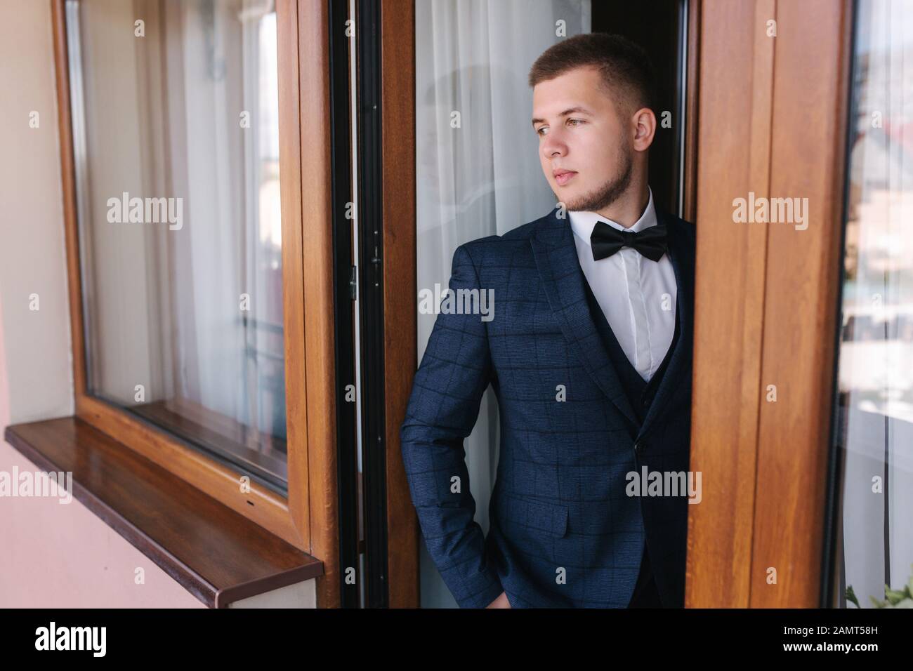 midnight blue tuxedo groom