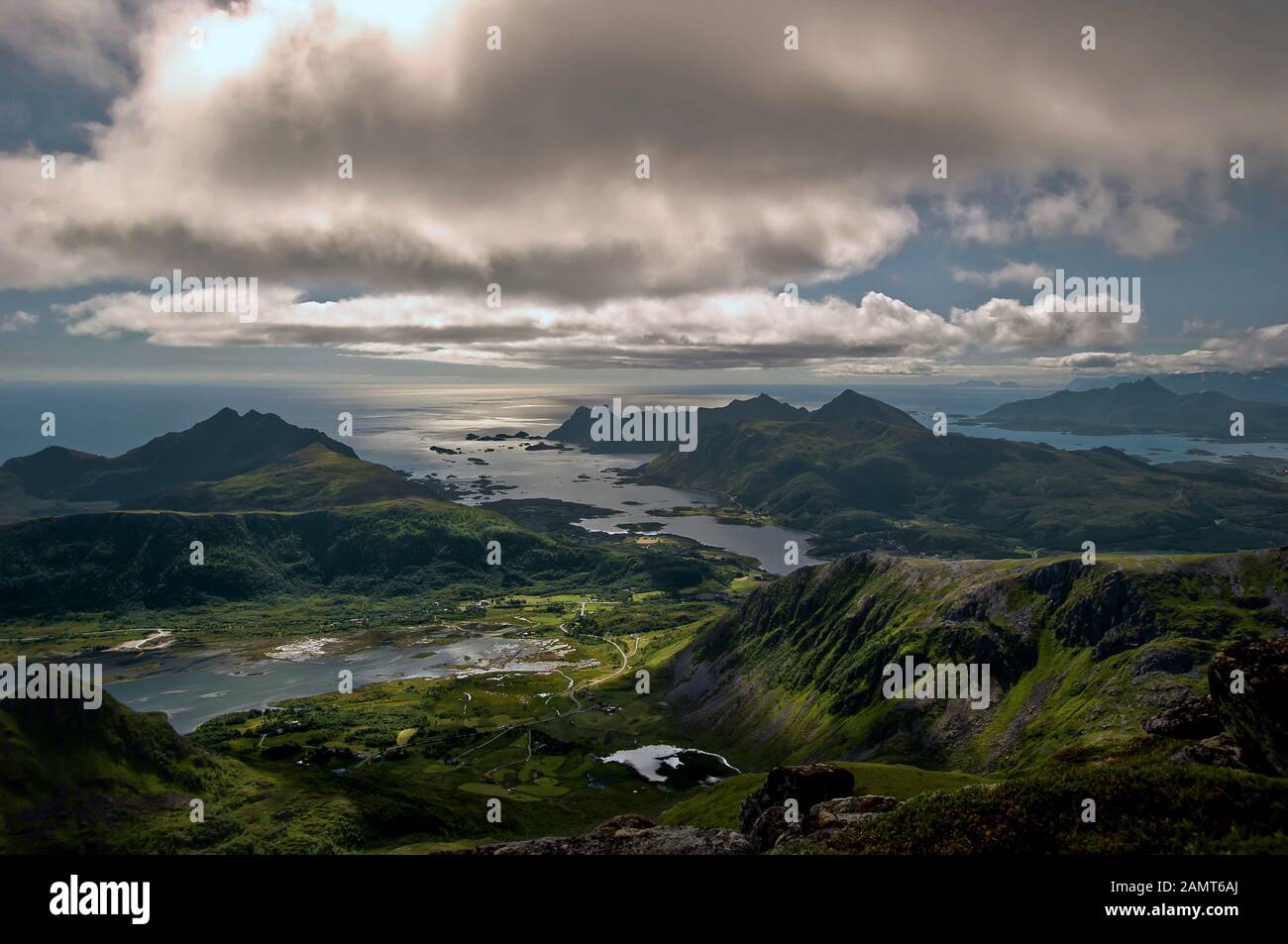 Lofoten islands aerial sunset hi-res stock photography and images - Alamy