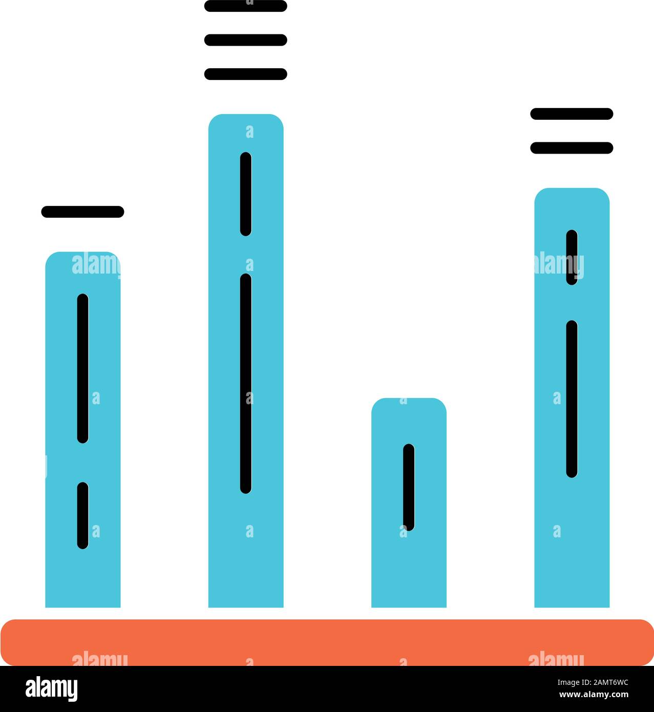 Bar graph color icon. Diagram. Line graph. Statistics data ...
