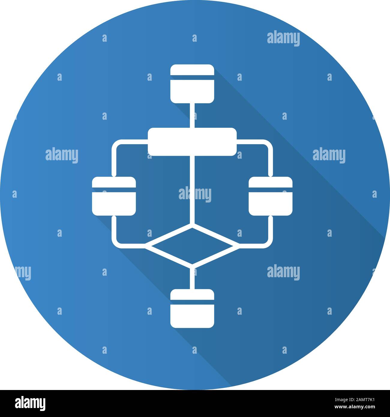 Flowchart flat design long shadow glyph icon. Diagram. Visualization of ...