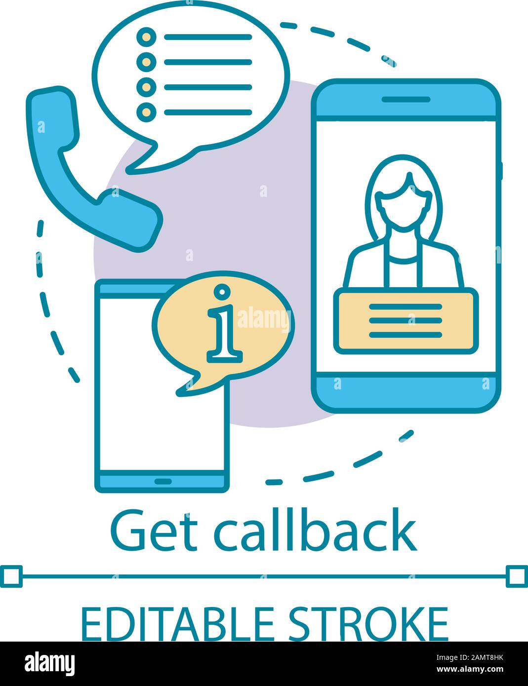 Get callback concept icon. Feedback idea thin line illustration ...