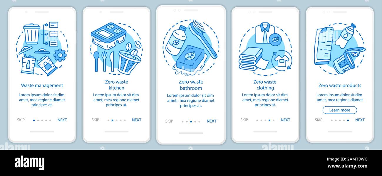 Zero waste lifestyle onboarding onboarding mobile app page screen ...