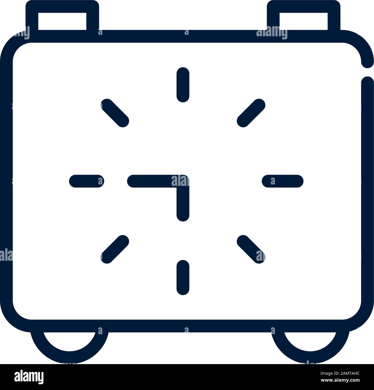 time square clock analogue linear design on white background vector