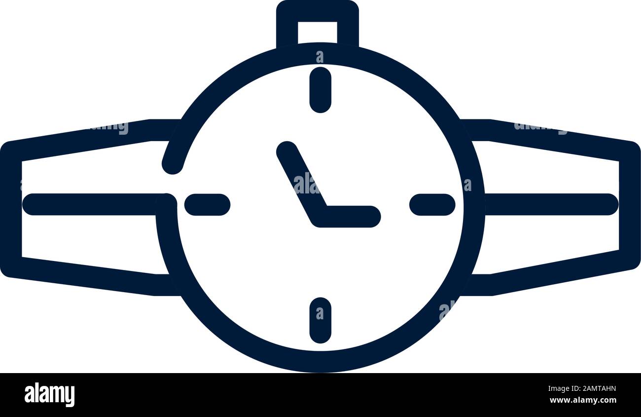 time clock watch accessory linear design on white background vector ...