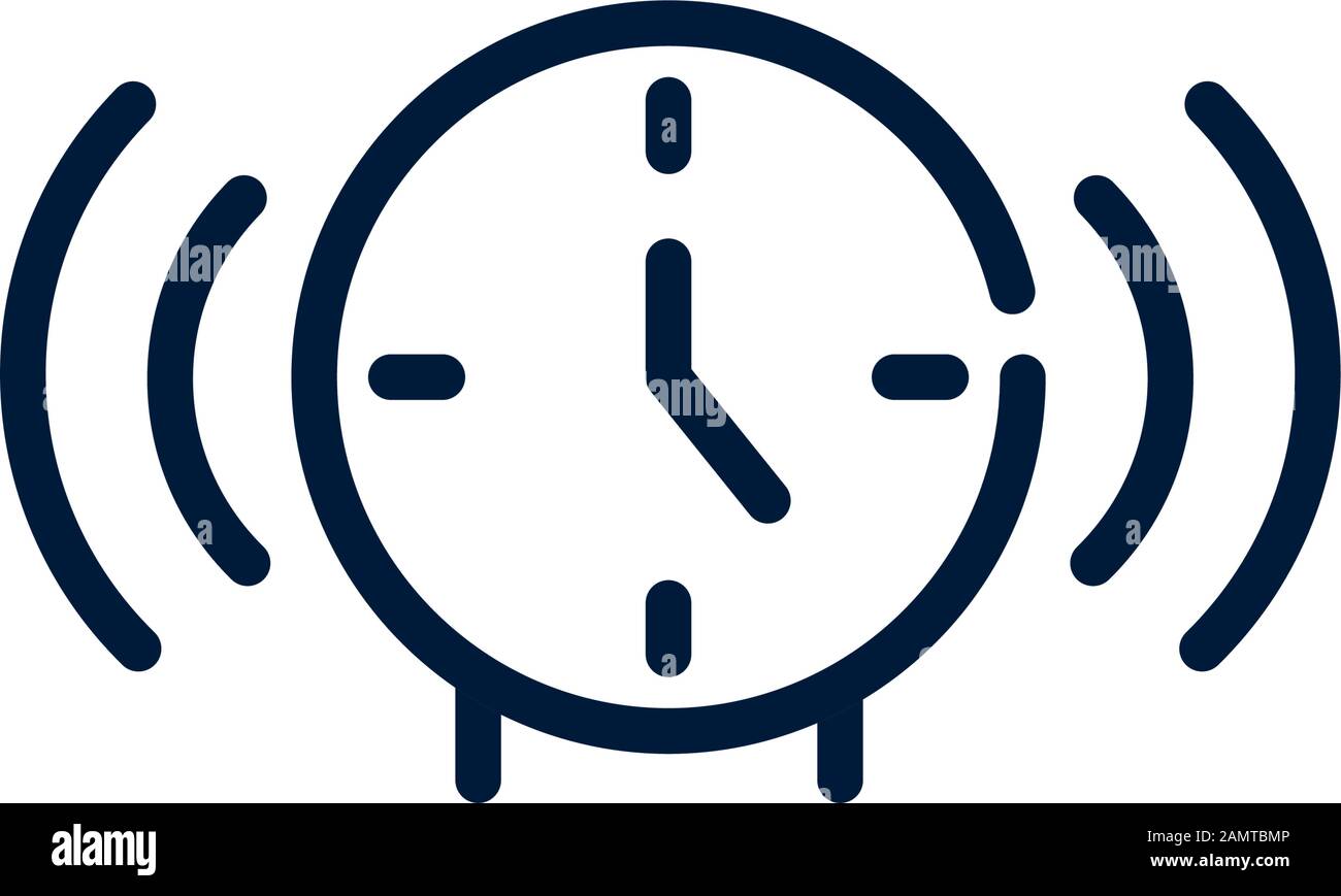 time alarm clock sound linear design on white background vector