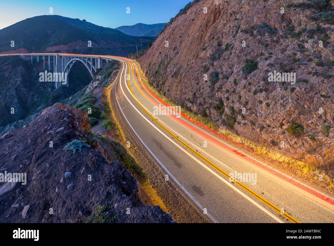 View of Bixby Bridge on Big Sur Coastline, Highway 1, Pacific Coast ...