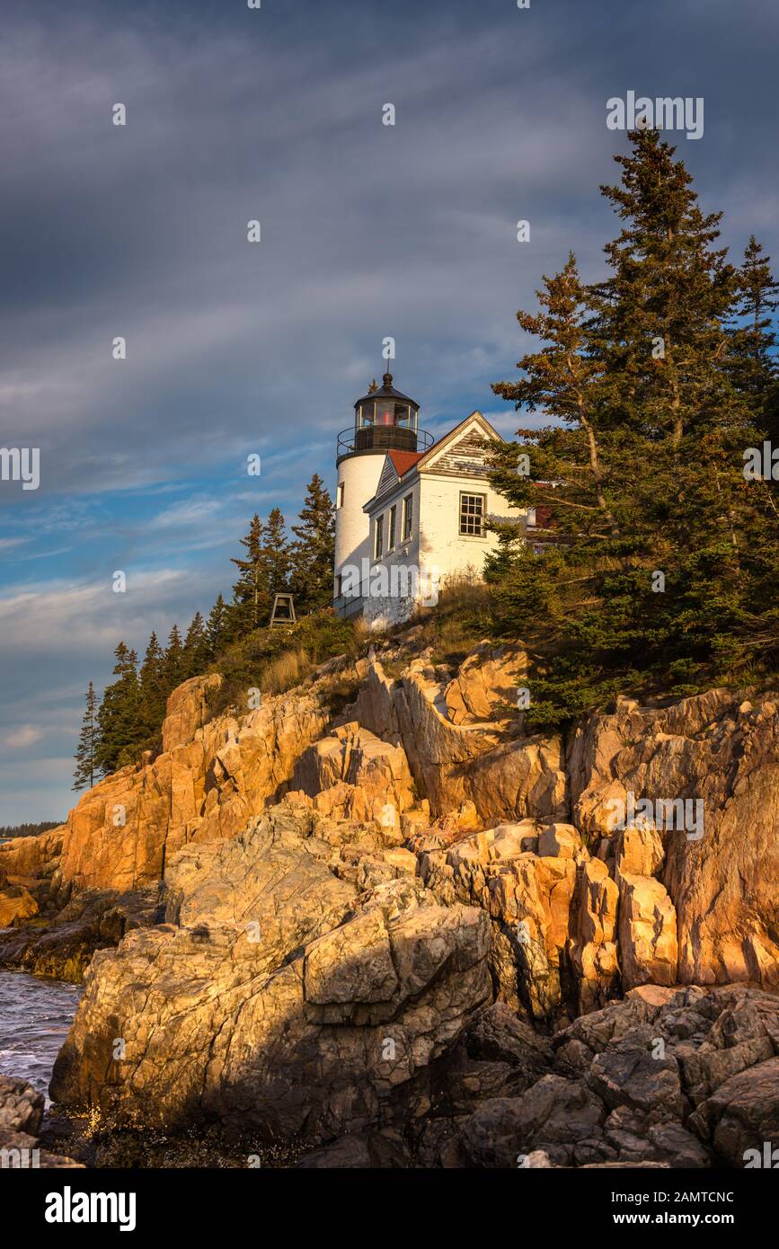 Bass Harbor Head Lighthouse, Acadia National Park, Mount Desert Island, Maine, USA Stock Photo