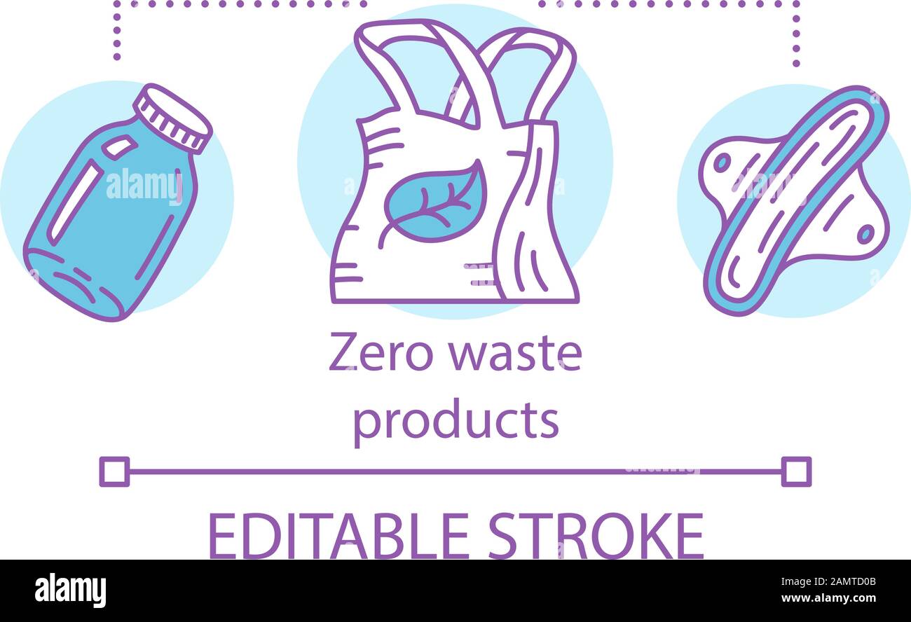 Zero waste choices and products concept icon. Waste management, eco