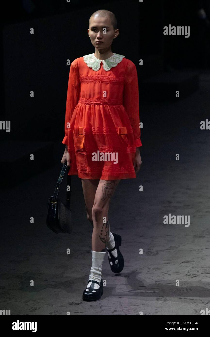 Milan, Italy. 14th Jan, 2020. GUCCI Fall/Winter 2020/2021 Runway during  Milan Fashion Week Men‚Äôs January 2020 - Milan, Italy 14/01/2020 | usage  worldwide Credit: dpa/Alamy Live News Stock Photo - Alamy