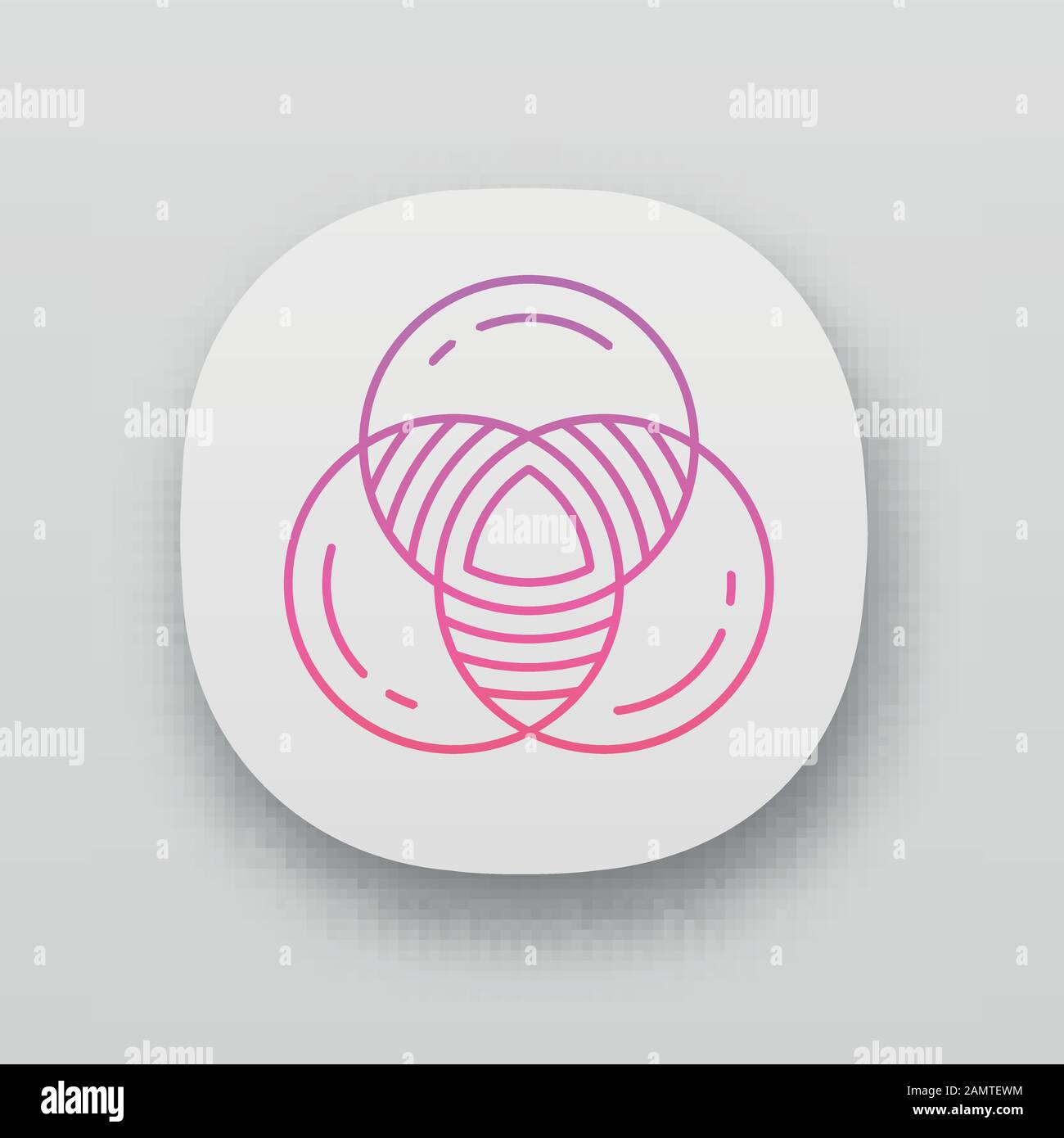 Venn diagram app icon. Primary diagram. Three overlapping closed ...