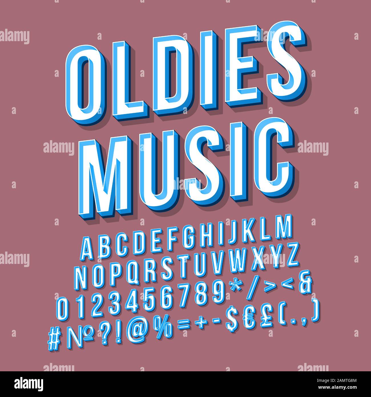 Oldies music vintage 3d vector lettering. Retro bold font, typeface. Pop  art stylized text. Old school style letters, numbers, symbols, elements  pack Stock Vector Image & Art - Alamy